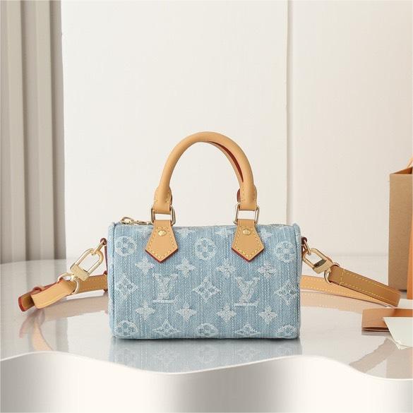 LV-Nano Speedy Light Denim Handbag