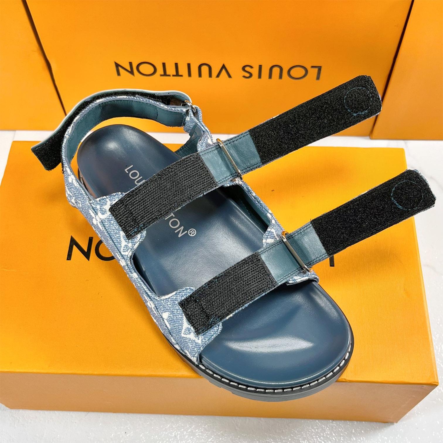 LV-Beach sandals, slippers, denim
