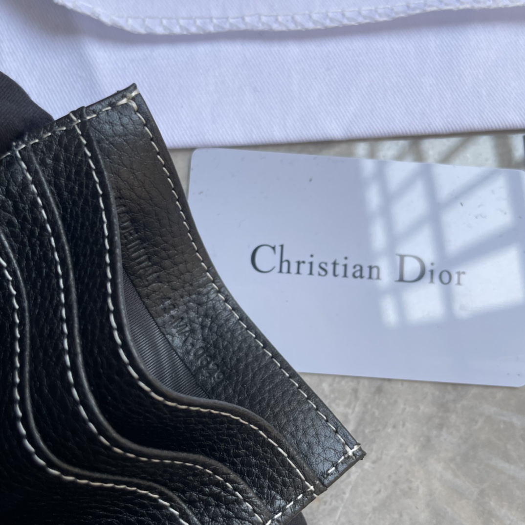 Dior-Saddle clip black grain cowhide leather