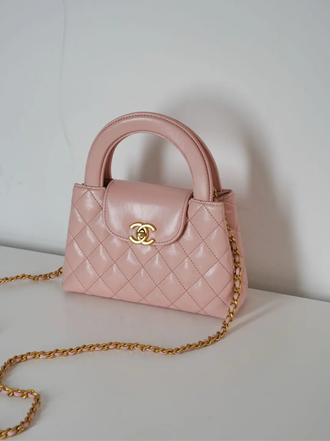 Chanel 23k Kelly shopper oil wax pink