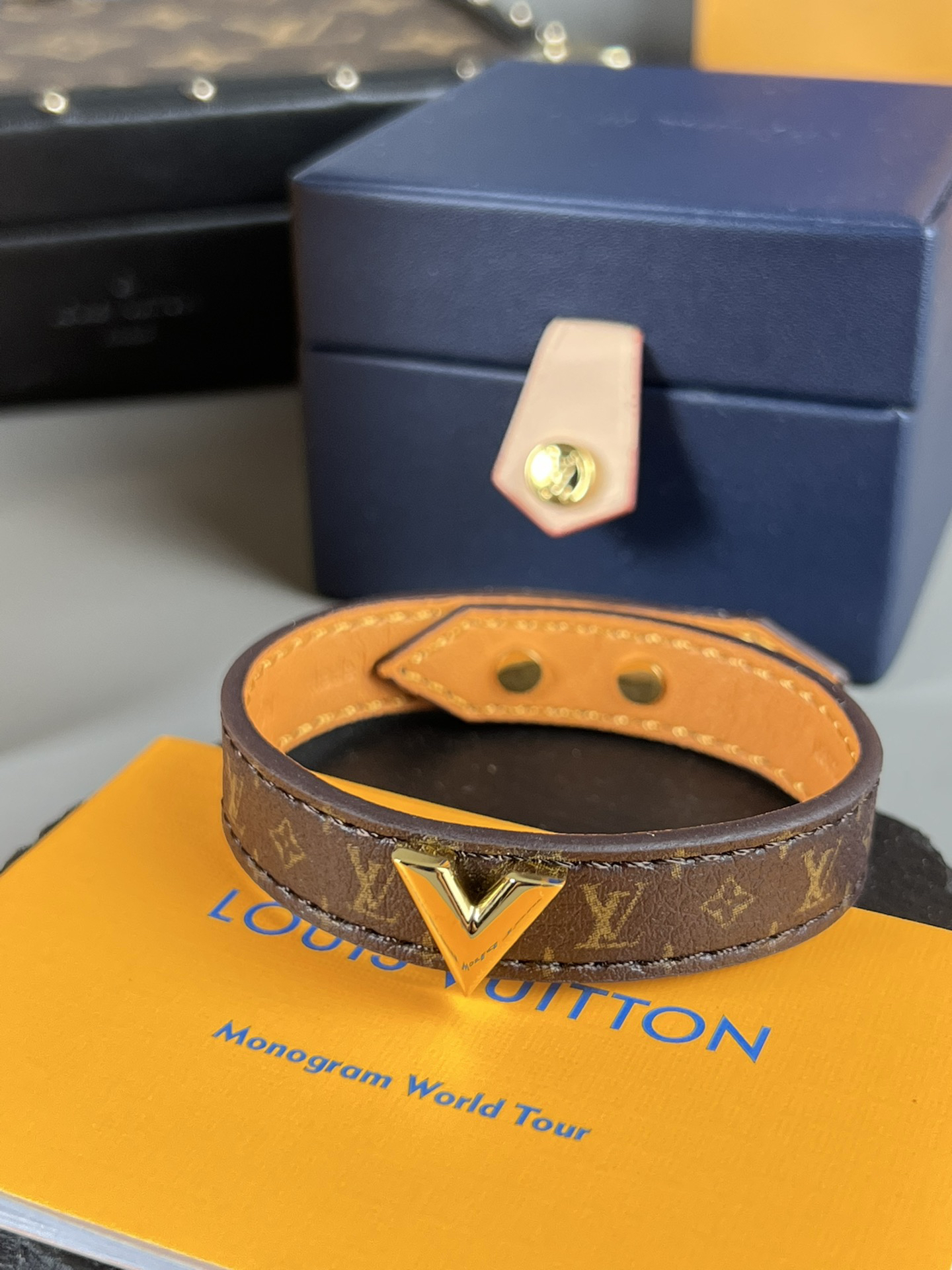 LV Armband braun Gold