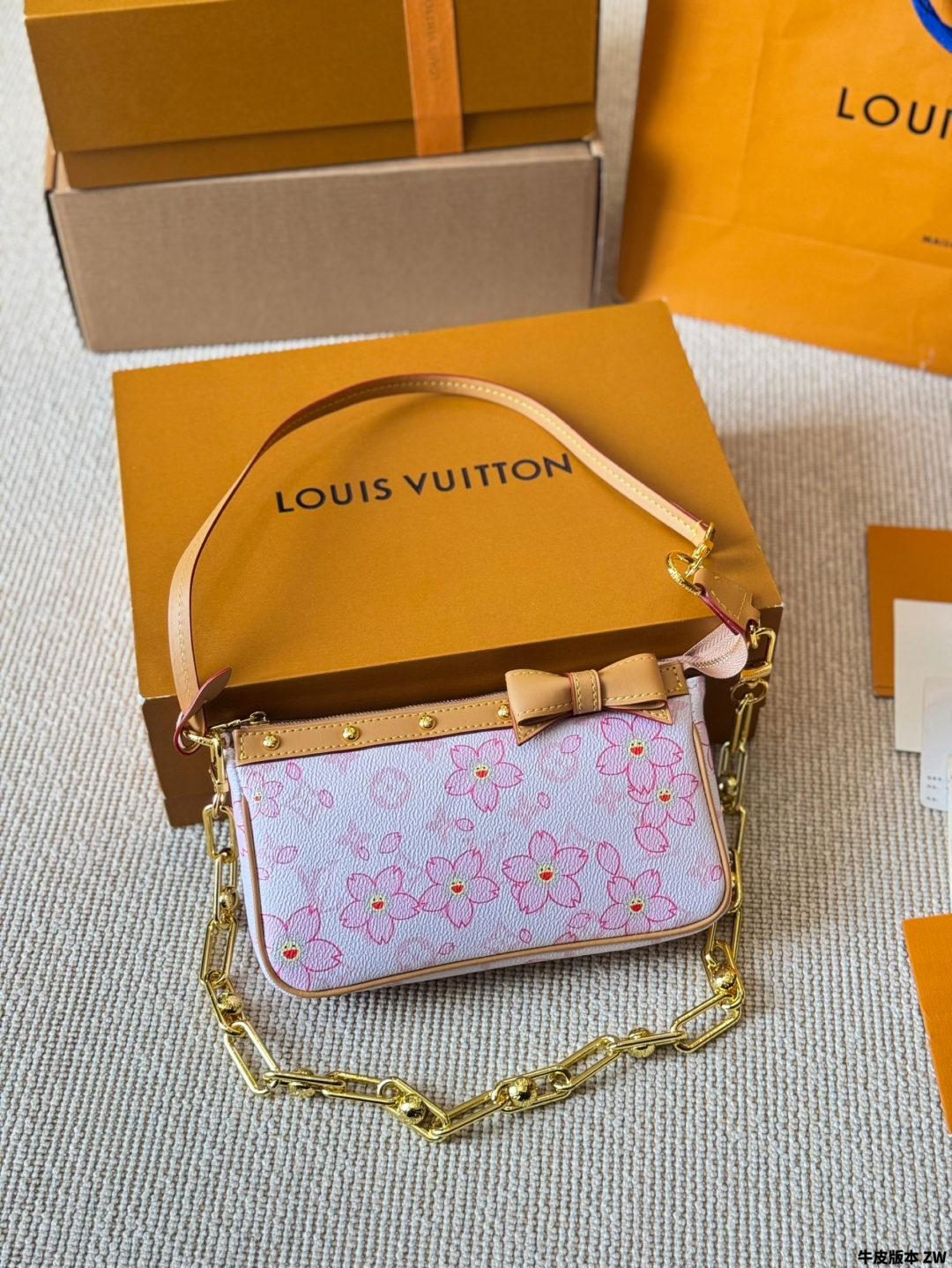 LV Pink Monogram Canvas Limited Edition Cherry Blossom Pochette Accessoires