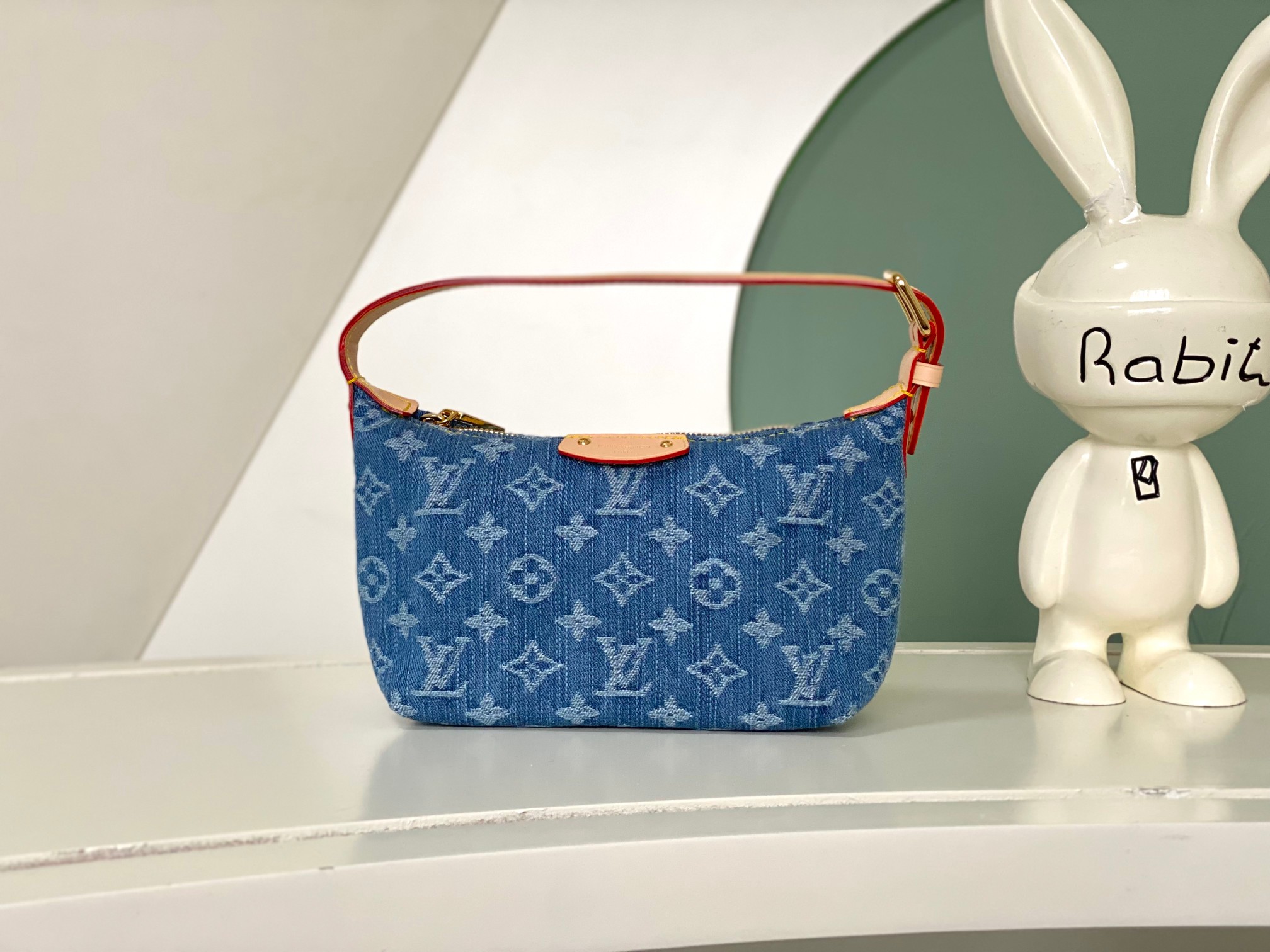 LV Denim Blue Pochette Handbag