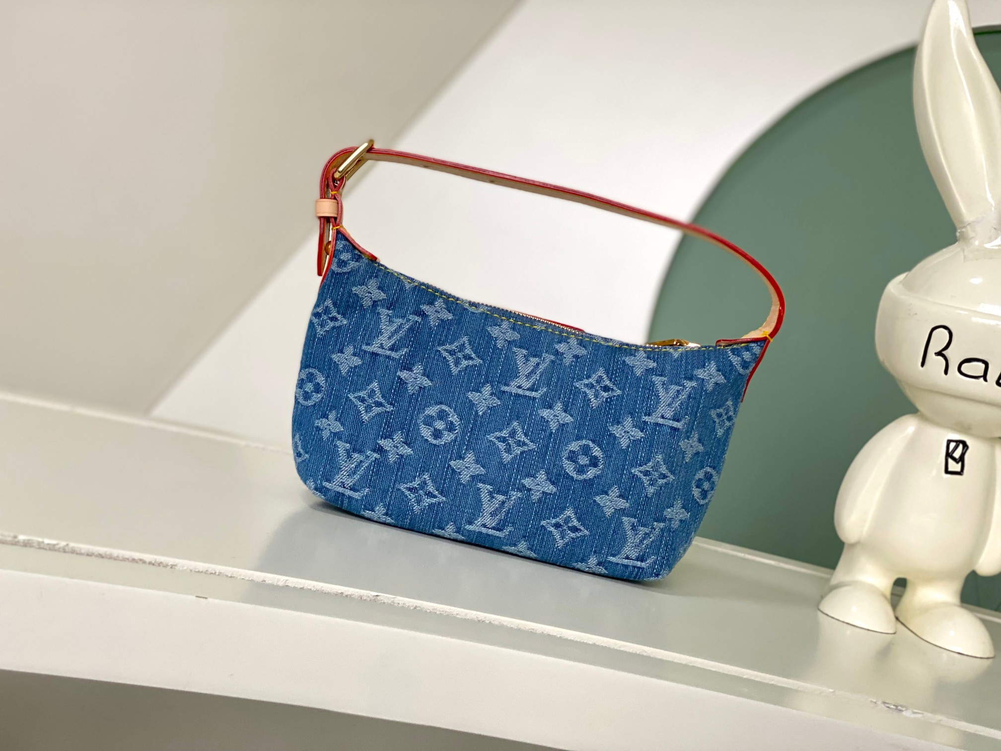 LV Denim Blue Pochette Handbag