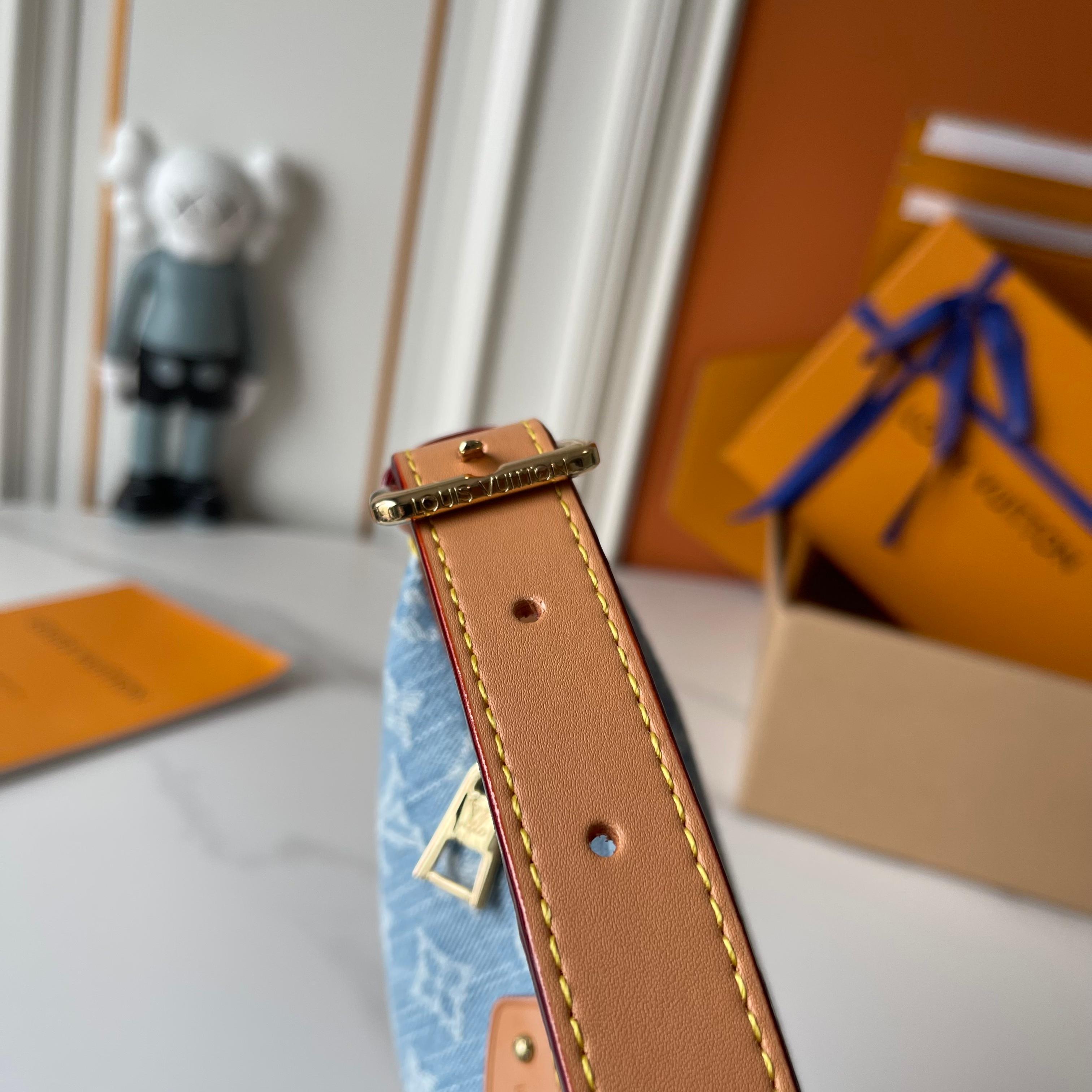 LV Denim Blue Pochette Handbag