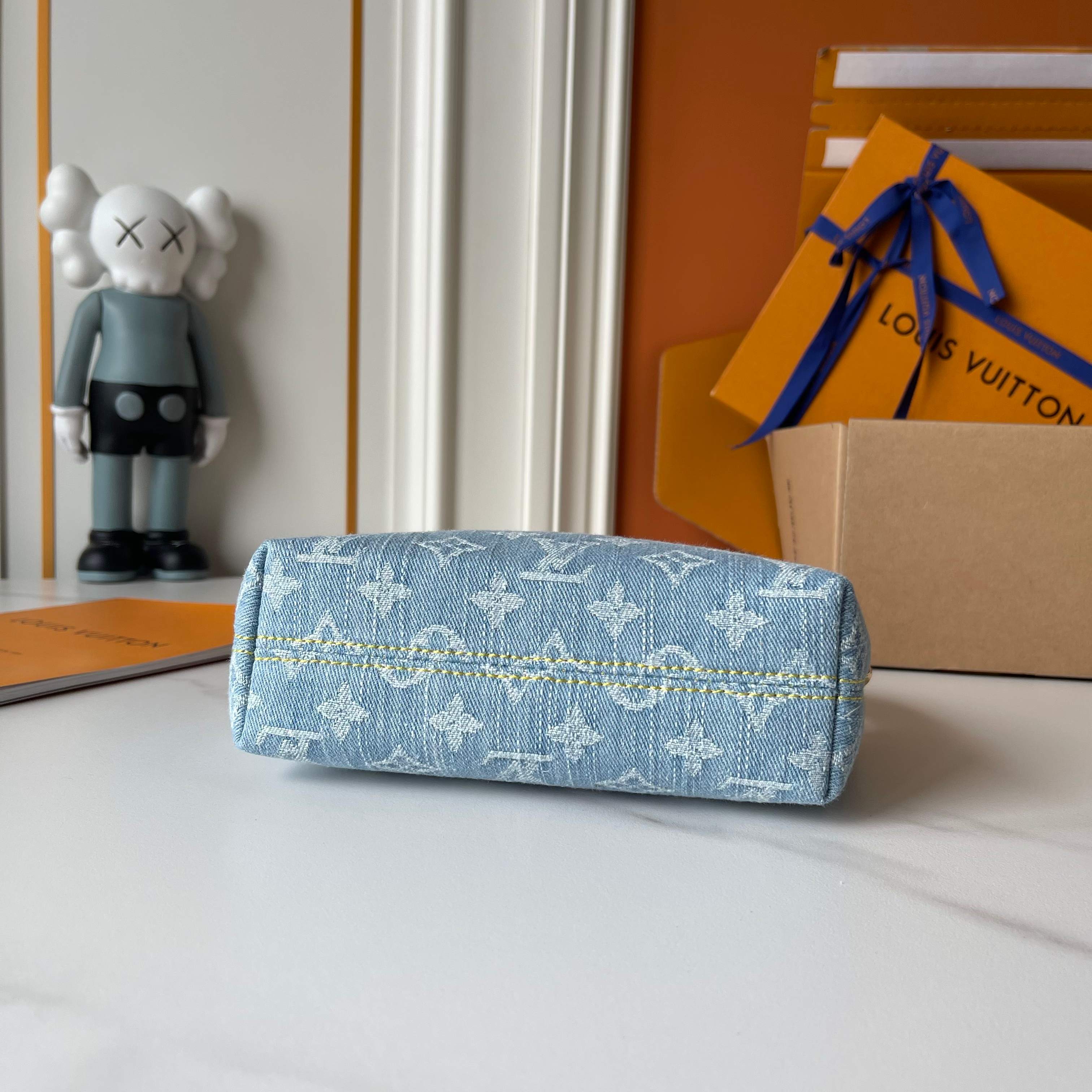 LV Denim Blue Pochette Handbag