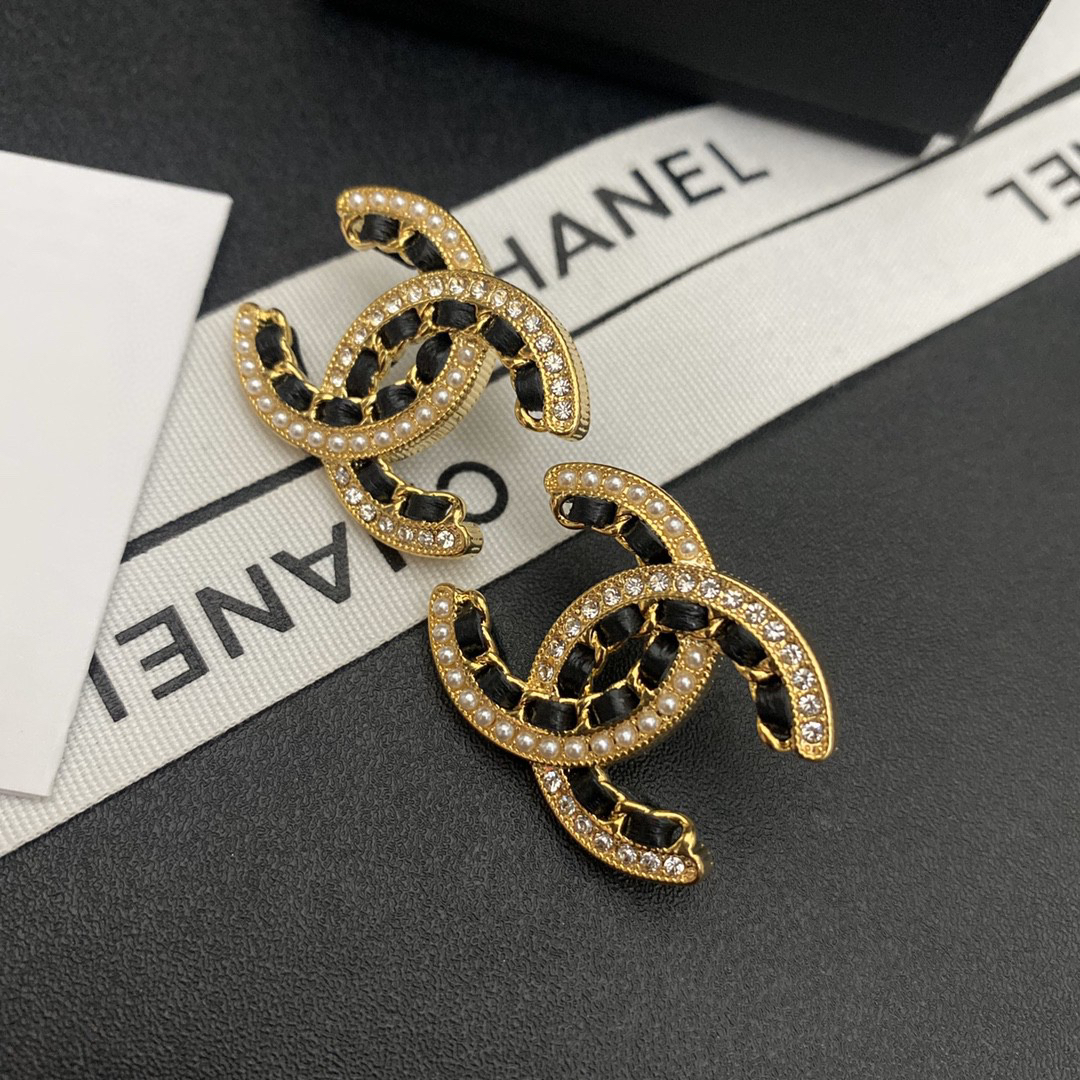 Chanel logo earrings