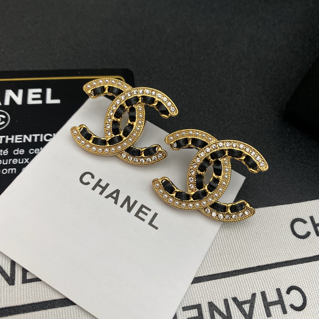 Chanel logo earrings