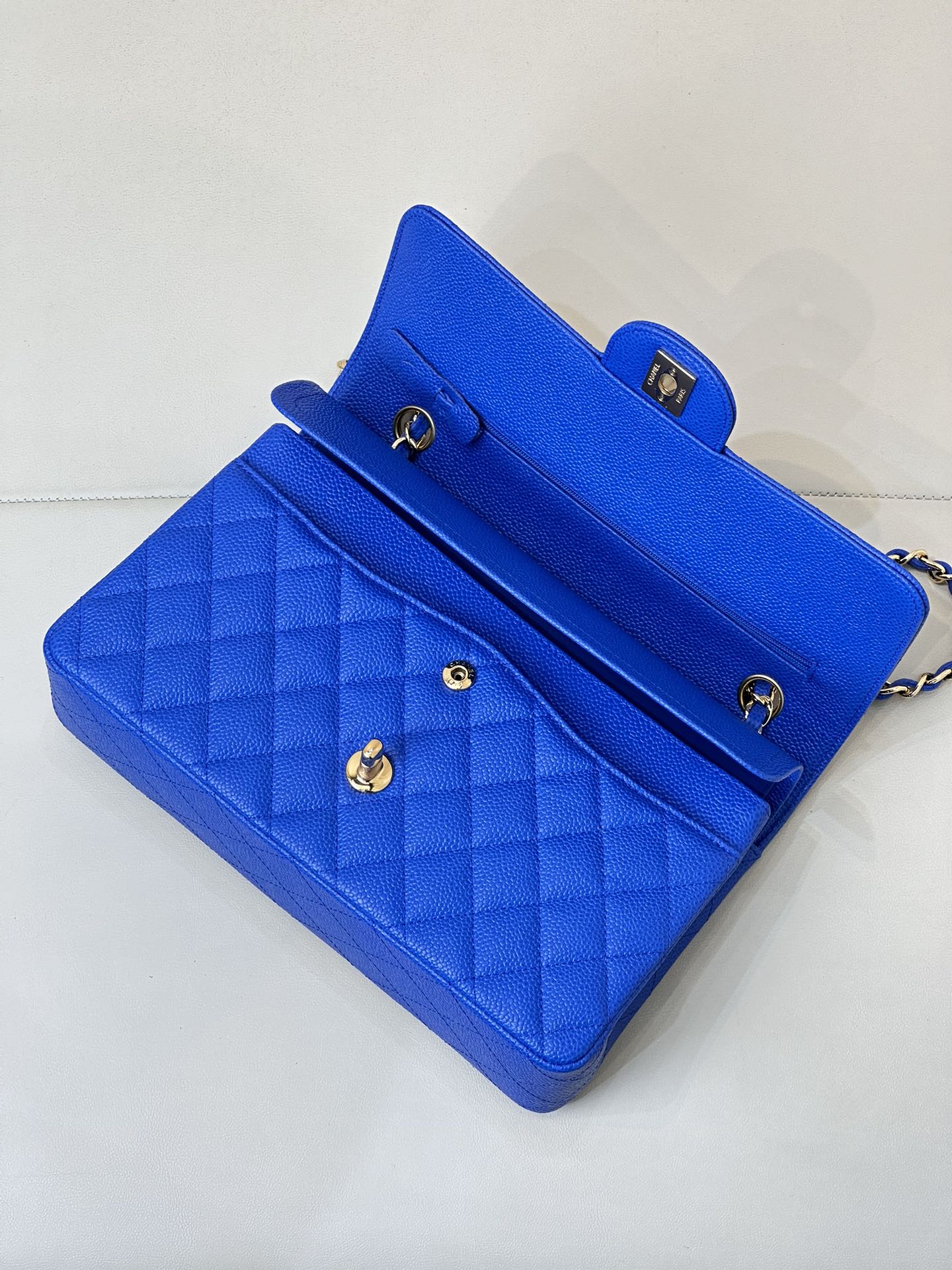 CHANEL - Classic Flap Medium Size Klein Blue Flap  Bag
