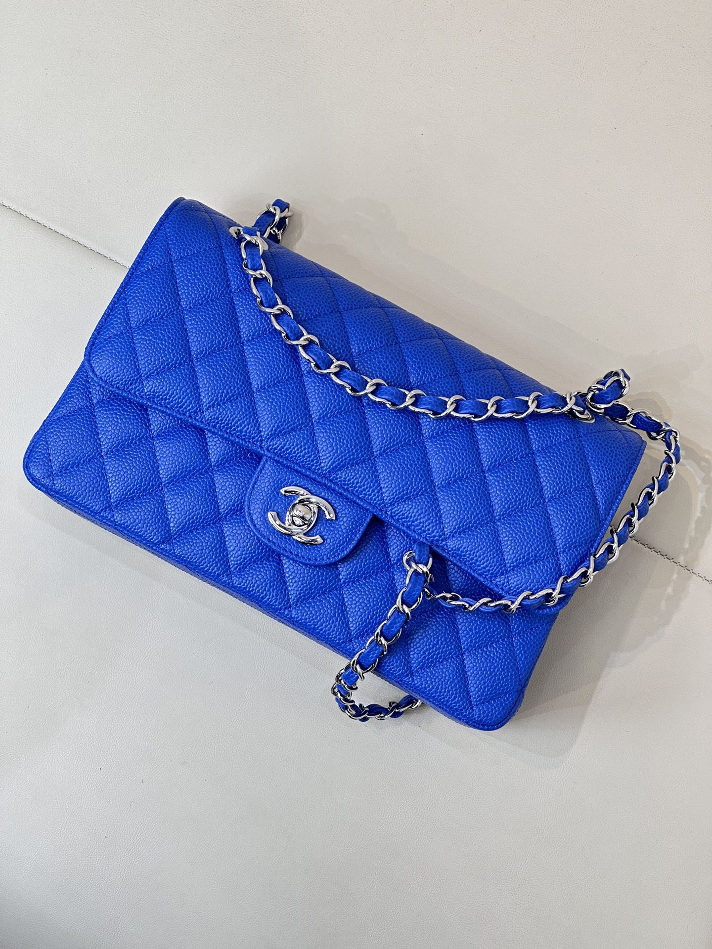 CHANEL - Classic Flap Medium Size Klein Blue Flap  Bag