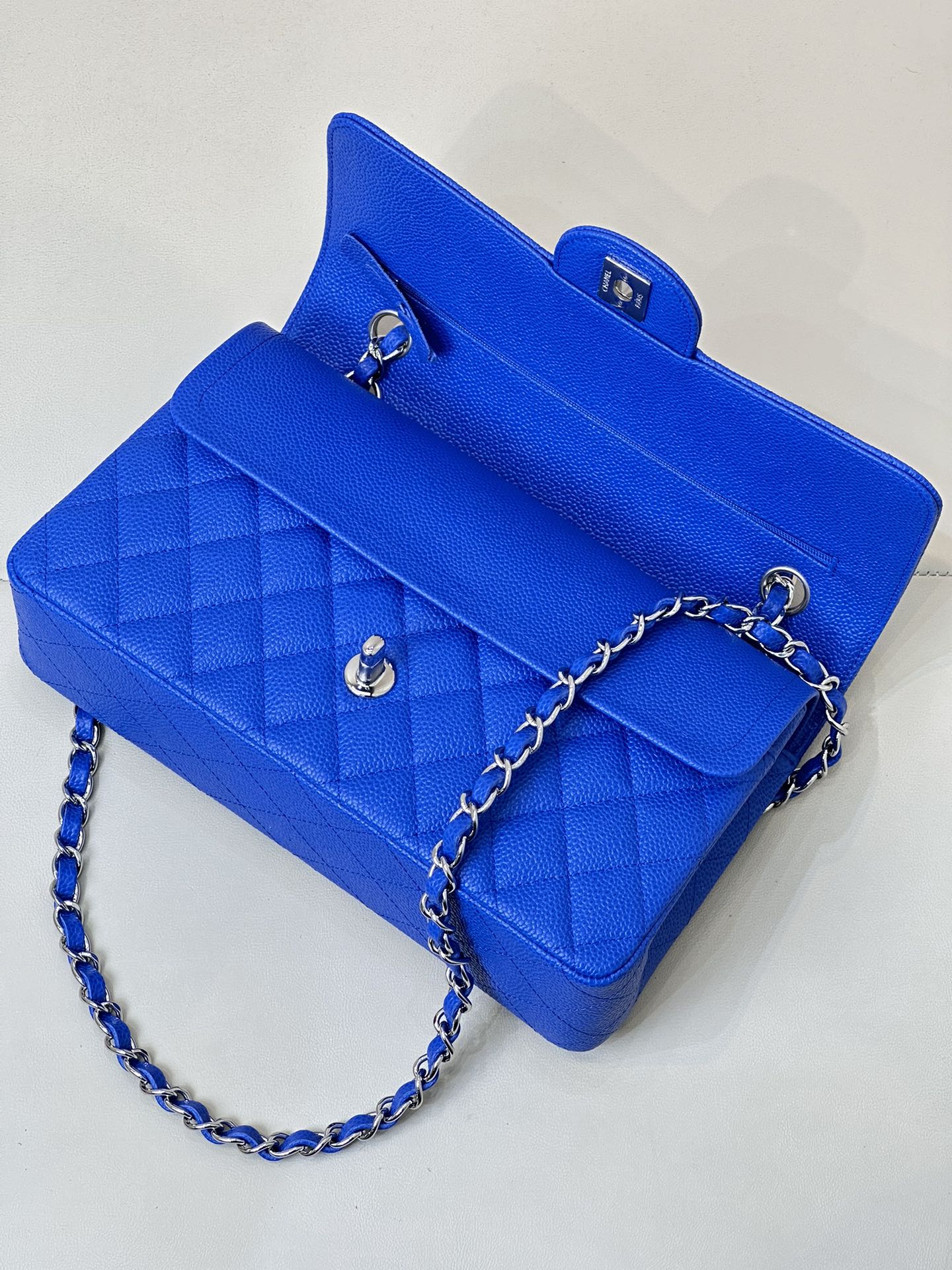 CHANEL - Classic Flap Medium Size Klein Blue Flap  Bag