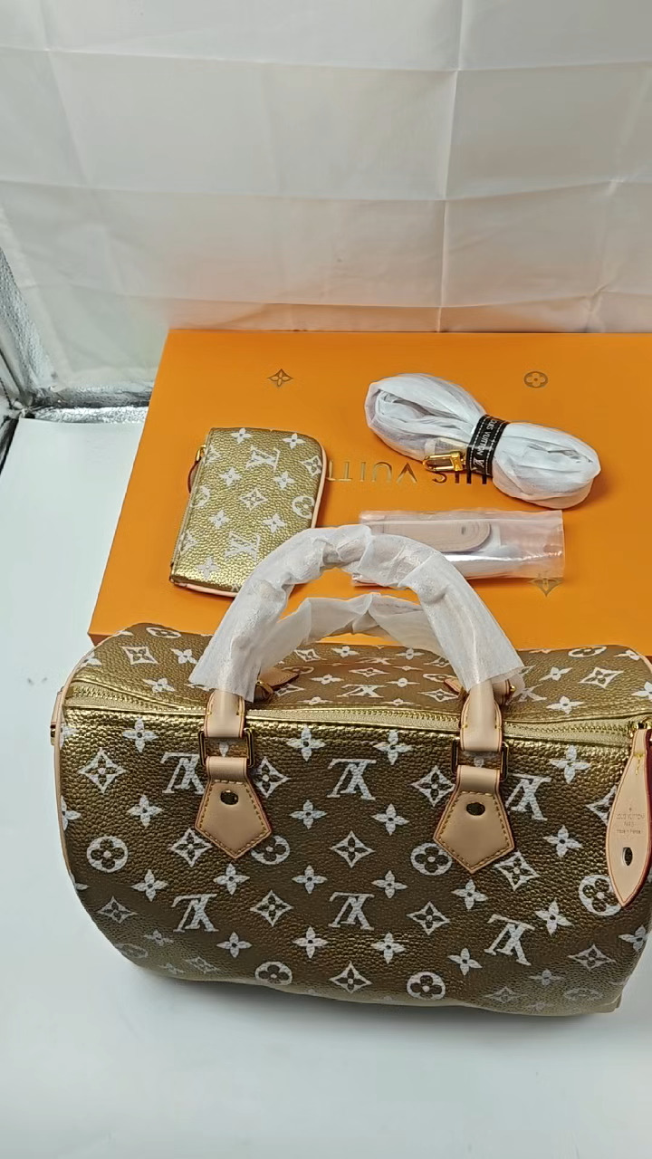 LOUIS VUITTON x Nigo LV Speedy Bandoulière P9 30 Leather Shoulder Crossbody Handbag