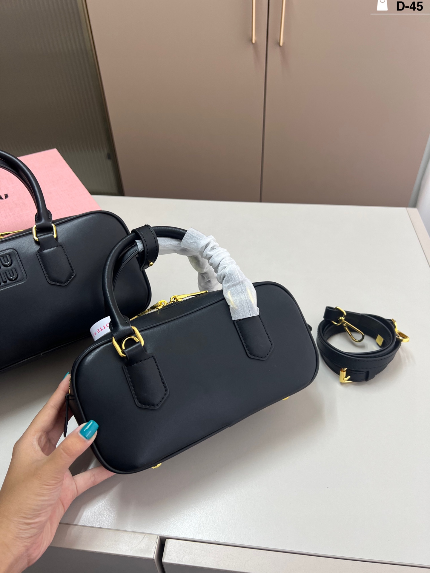 MIU MIU - Arcadie Leather Mini Shoulder Bag Black
