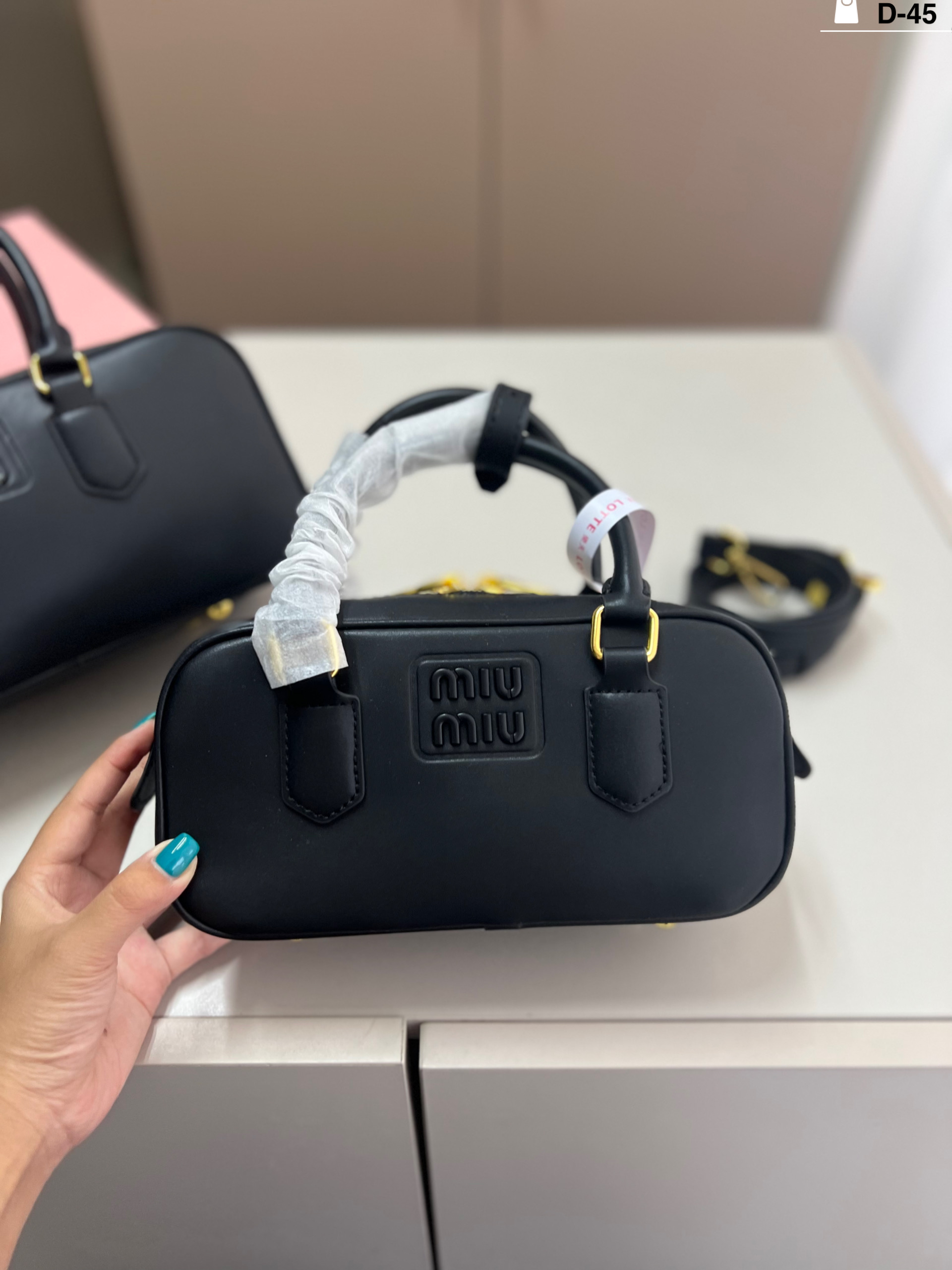 MIU MIU - Arcadie Leather Mini Shoulder Bag Black