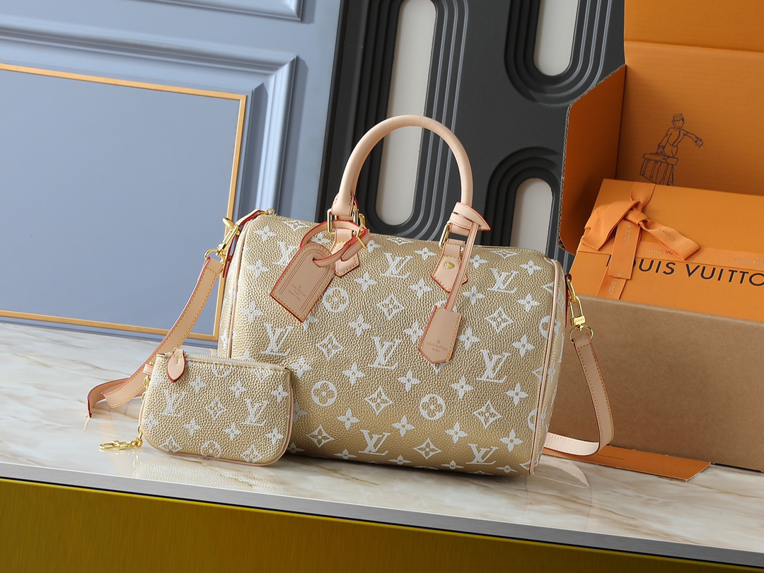 LOUIS VUITTON x Nigo LV Speedy Bandoulière P9 30 Leather Shoulder Crossbody Handbag