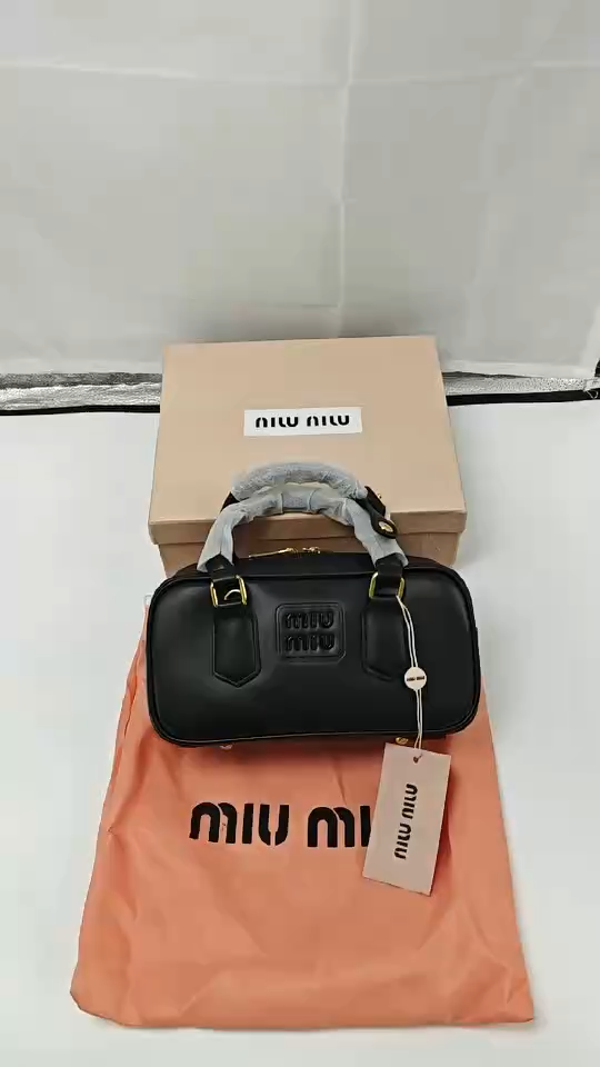 MIU MIU - Arcadie Leather Mini Shoulder Bag Black