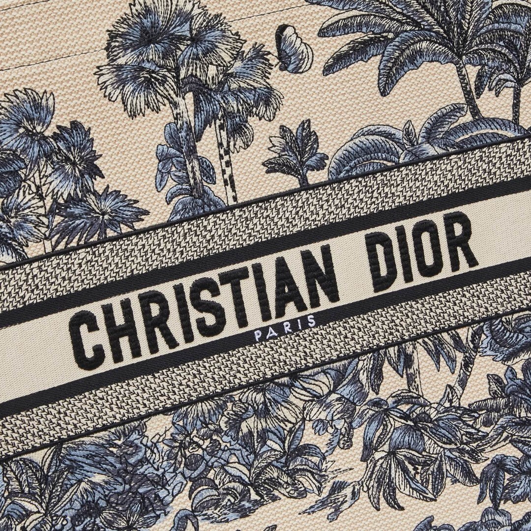 Dior - Book Tote Bag Dioriviera Broderie Toile de Jouy Palms