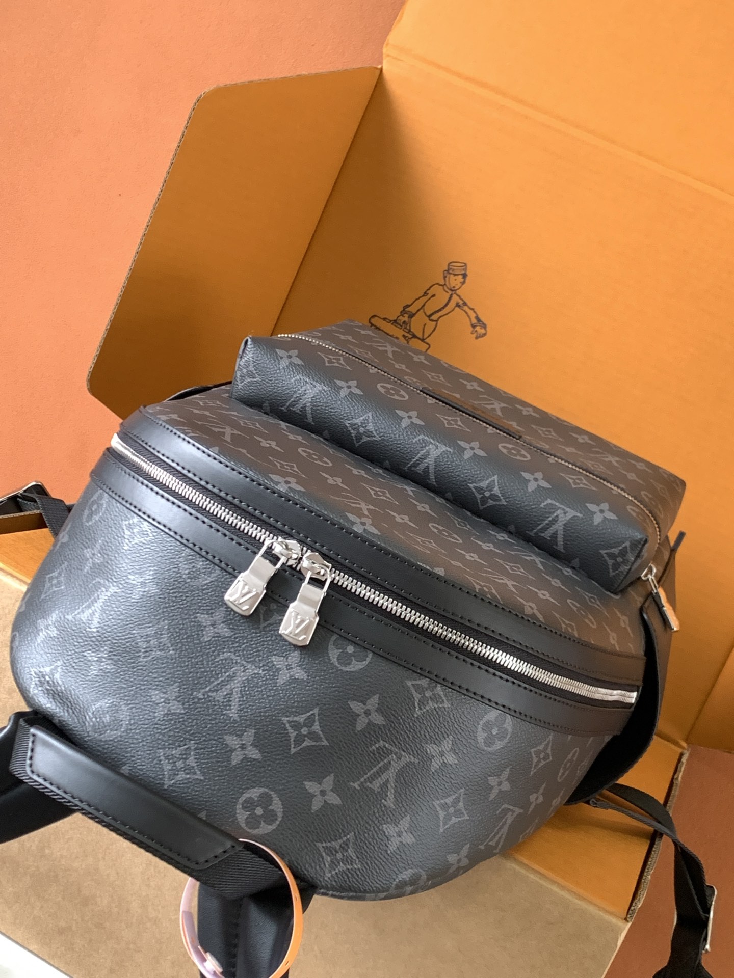 LOUIS VUITTON - LV Discovery Canvas Calfskin Backpack Black