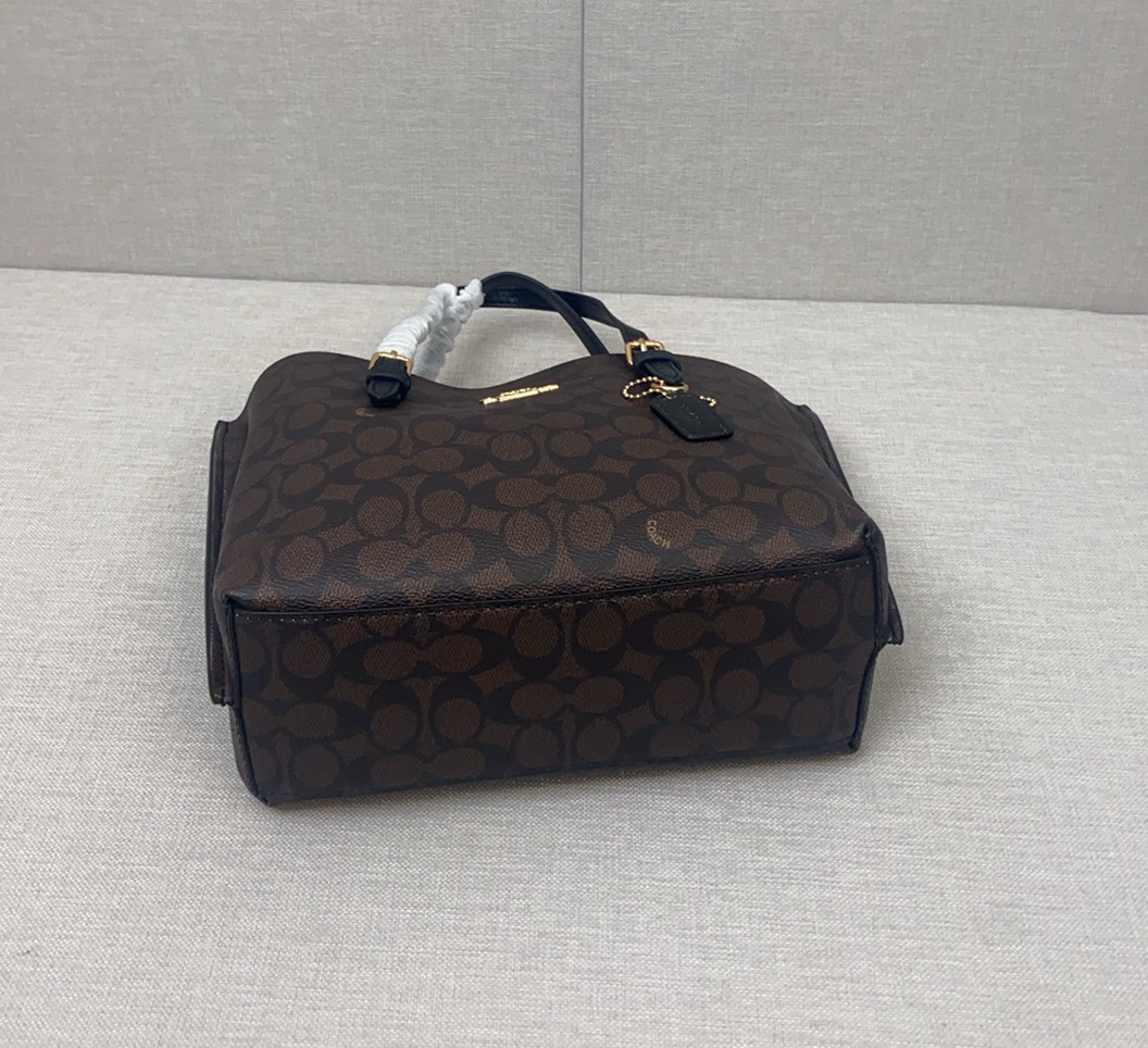 COACH - Mollie Tote 25 PVE Leather Small Shoulder Hand Bag Brown