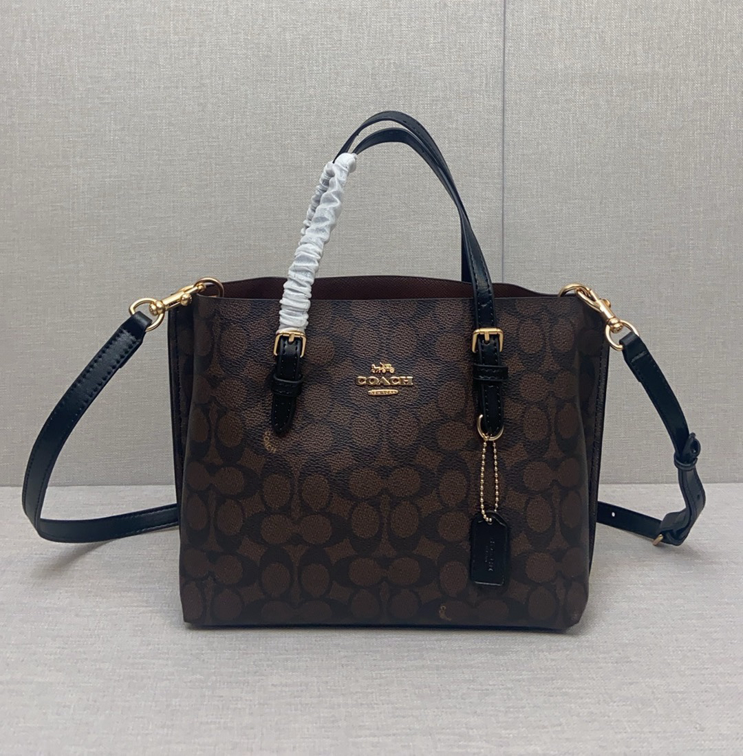 COACH - Mollie Tote 25 PVE Leather Small Shoulder Hand Bag Brown