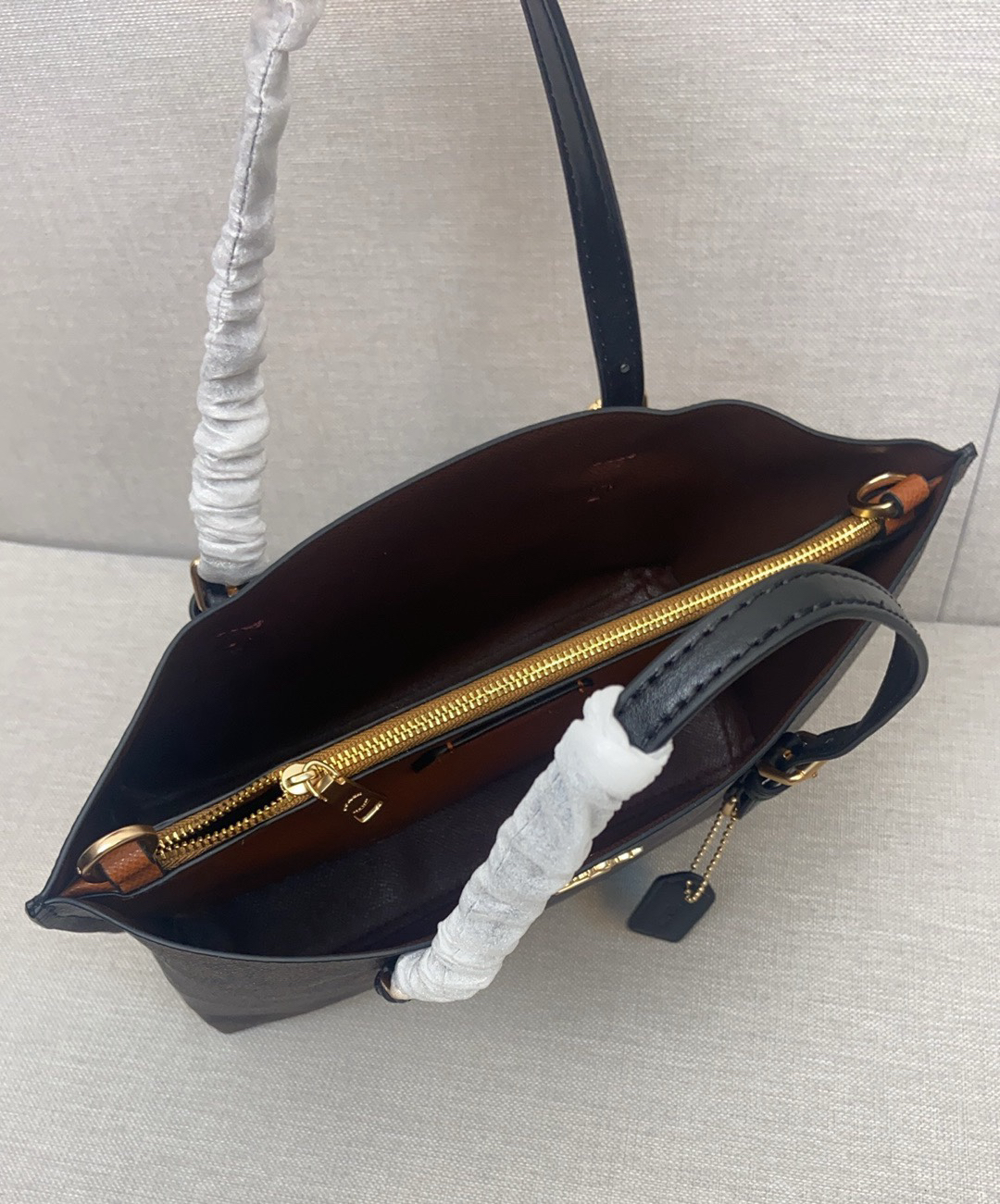 COACH - Mollie Tote 25 PVE Leather Small Shoulder Hand Bag Brown