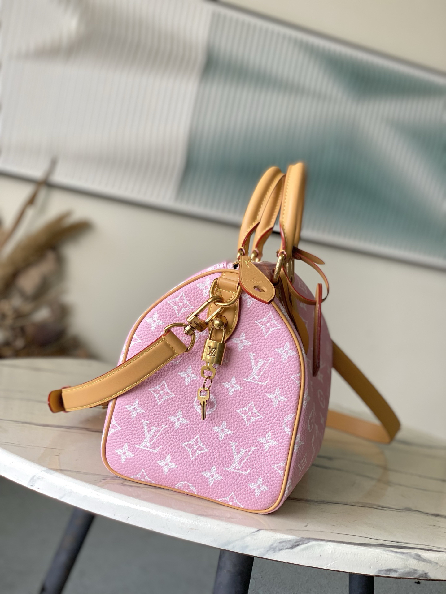 LOUIS VUITTON - LV Speedy P9 Bandoulière 30 Leather Shoulder Crossbody Handbag Pink