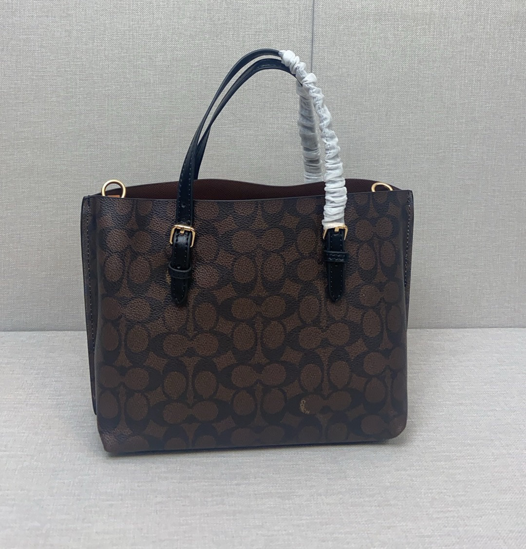 COACH - Mollie Tote 25 PVE Leather Small Shoulder Hand Bag Brown