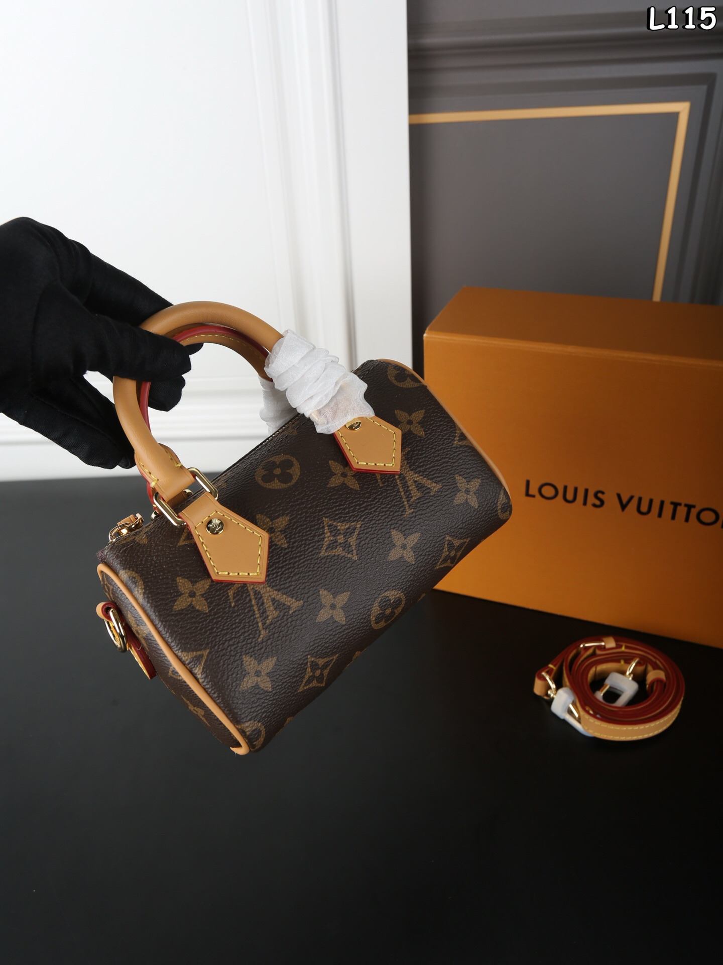 LOUIS VUITTON - LV Speedy Nano Pillow Bag Shoulder Crossbody Hand Mini Bag Brown