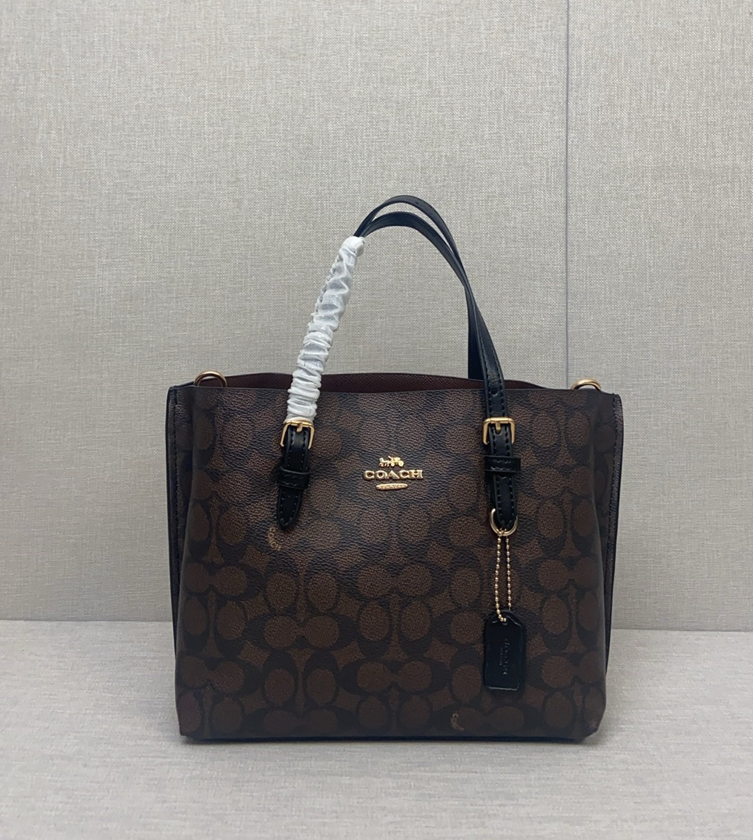 COACH - Mollie Tote 25 PVE Leather Small Shoulder Hand Bag Brown