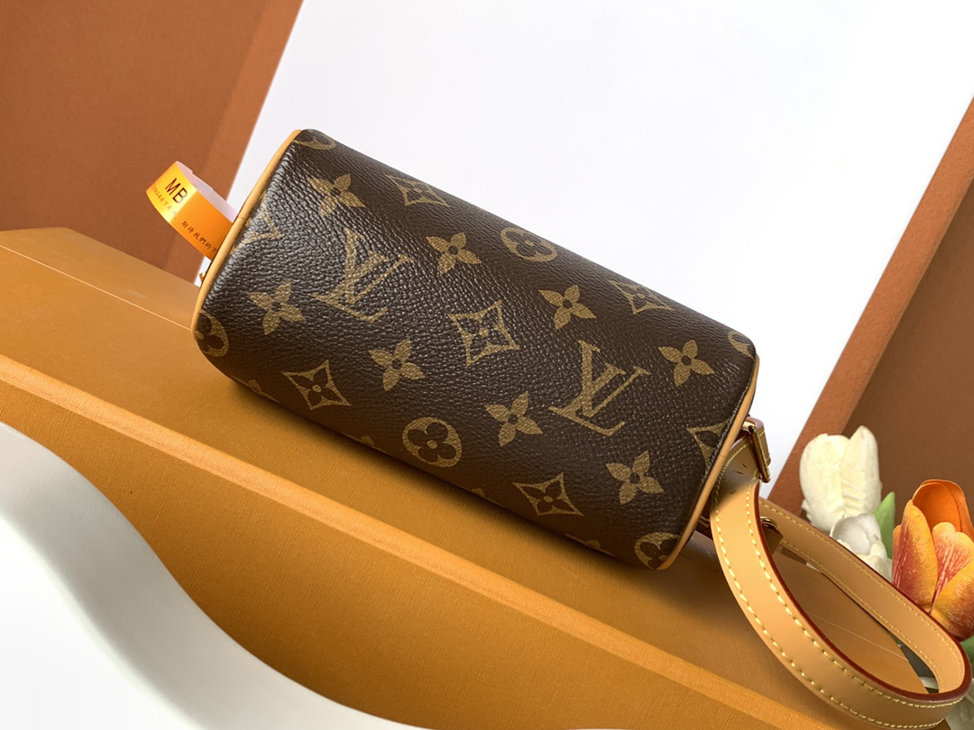 LOUIS VUITTON - LV Speedy Nano Pillow Bag Shoulder Crossbody Hand Mini Bag Brown