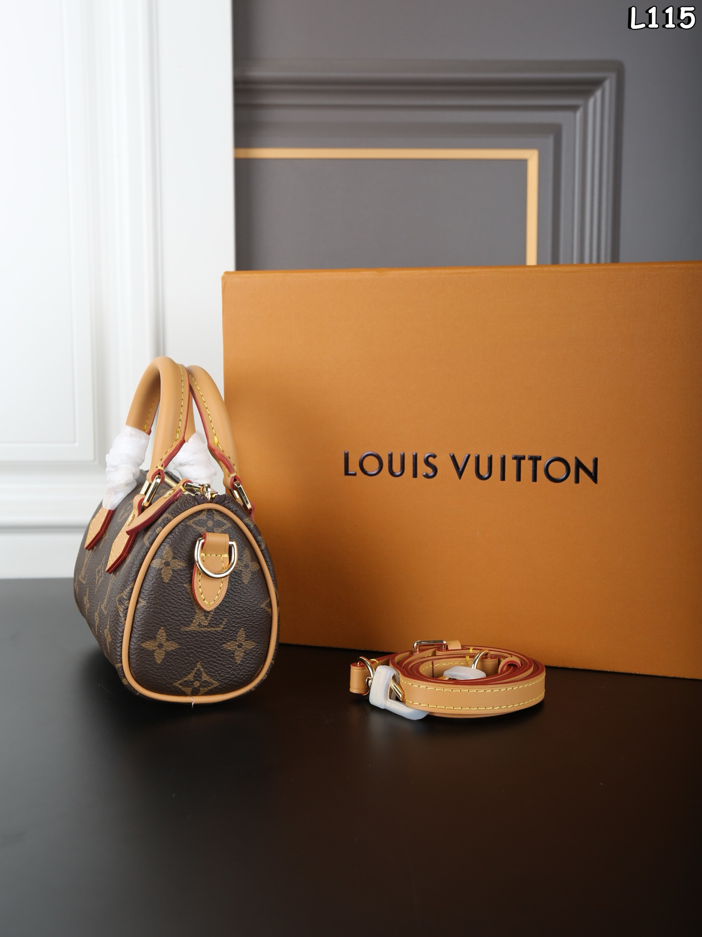 LOUIS VUITTON - LV Speedy Nano Pillow Bag Shoulder Crossbody Hand Mini Bag Brown