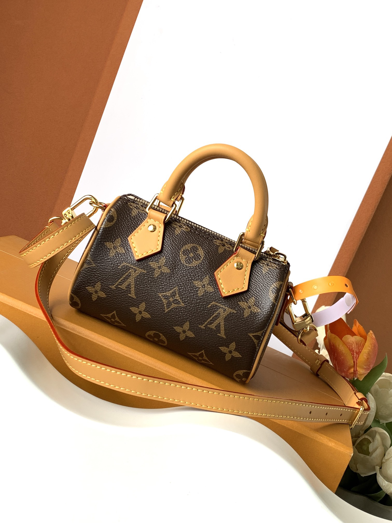 LOUIS VUITTON - LV Speedy Nano Pillow Bag Shoulder Crossbody Hand Mini Bag Brown