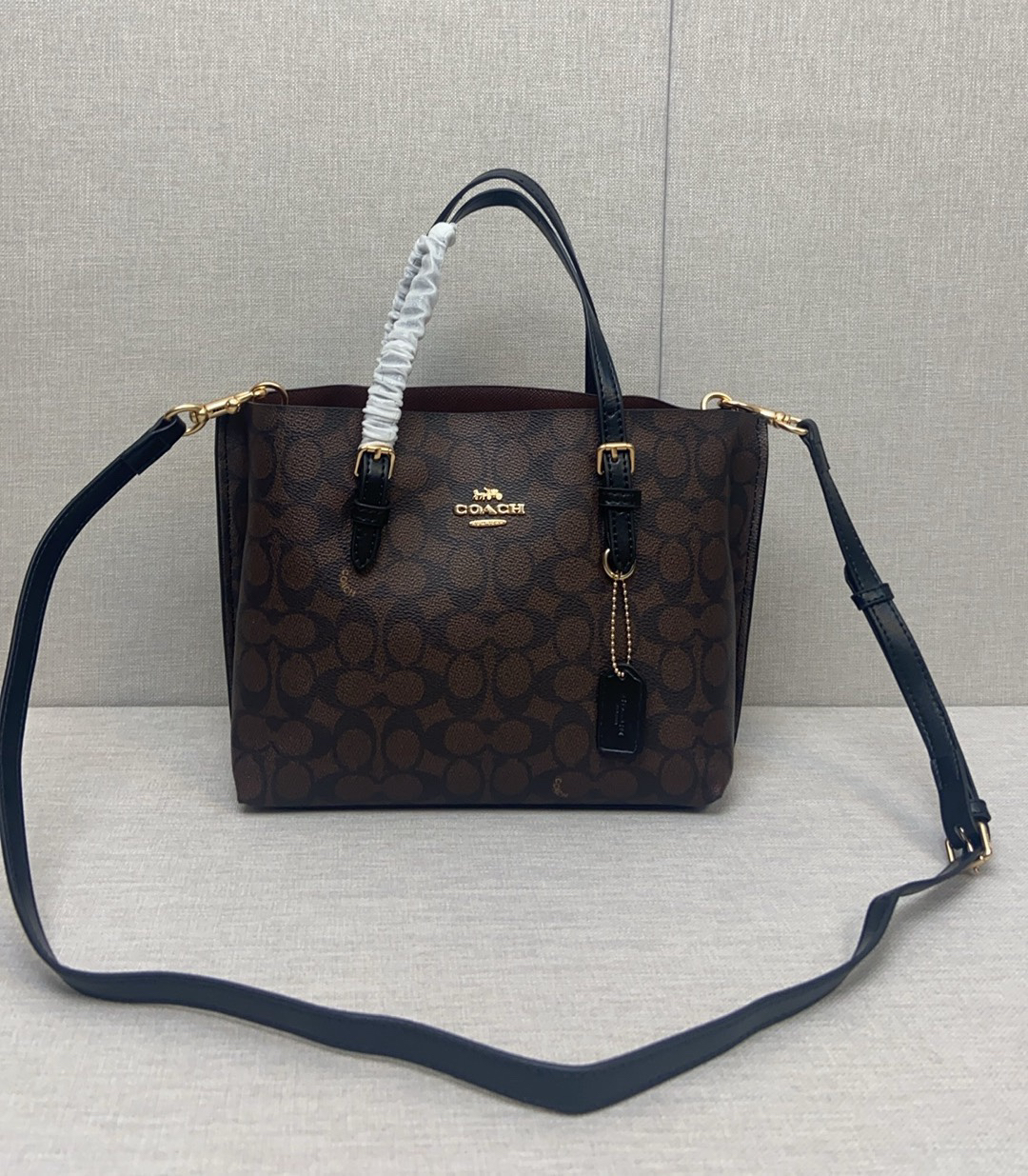 COACH - Mollie Tote 25 PVE Leather Small Shoulder Hand Bag Brown