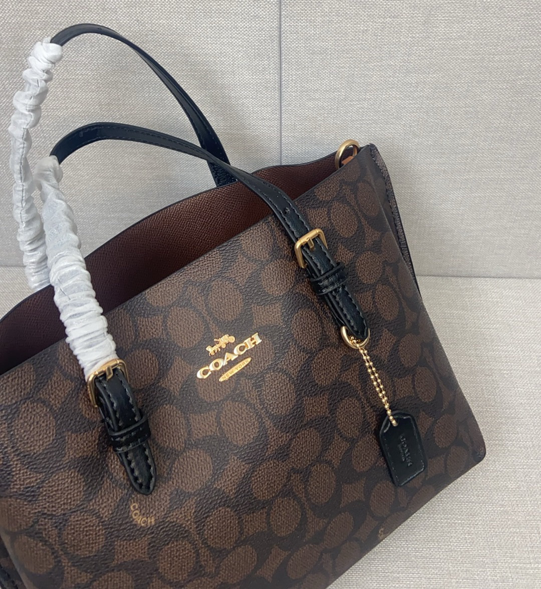 COACH - Mollie Tote 25 PVE Leather Small Shoulder Hand Bag Brown