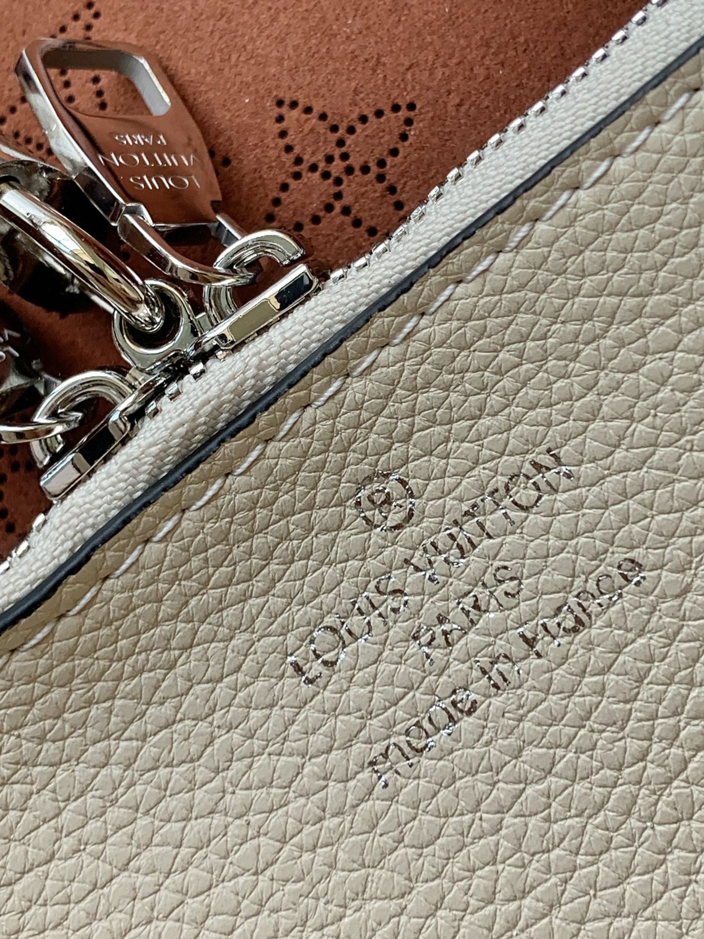 LOUIS VUITTON - LV Muria Leather Bucket Shoulder Hand Bag Cream Brown