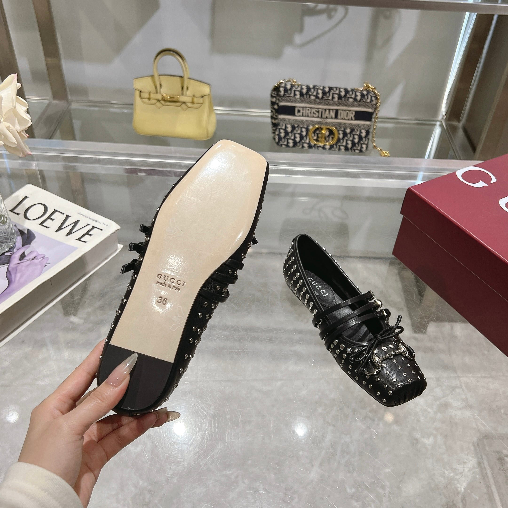 Gucci Studded Ballet Flats