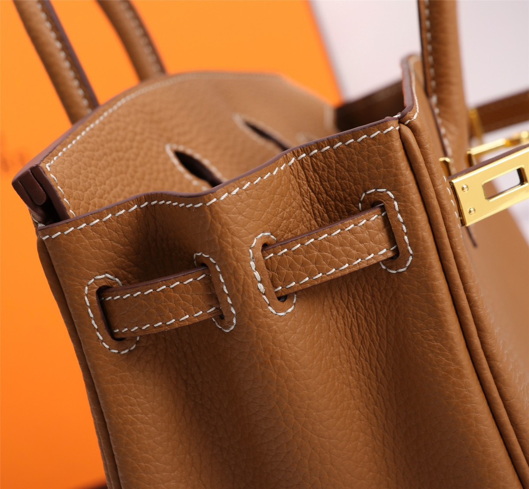 HERMES- Birkin 25 Silver buckle Gold buckle Brown Handbag