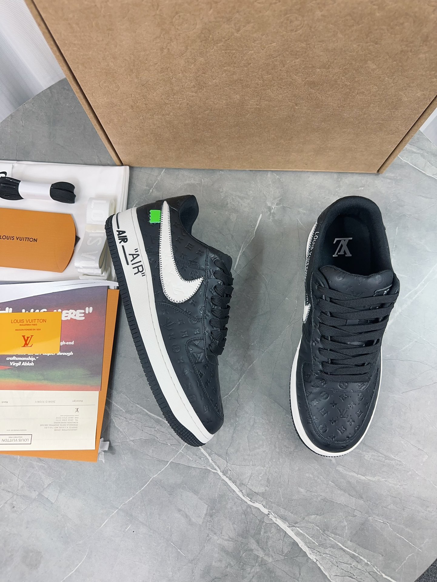 Louis Vuitton & Nike Air Force 1 Low By Virgil Abloh - Black