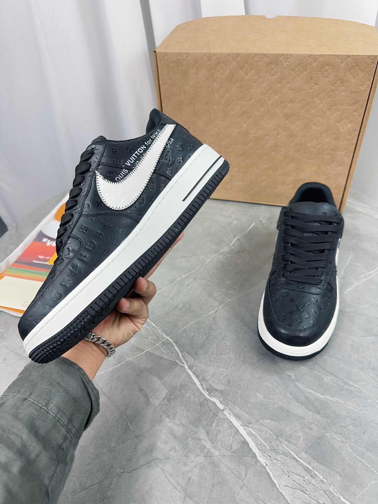 Louis Vuitton & Nike Air Force 1 Low By Virgil Abloh - Black
