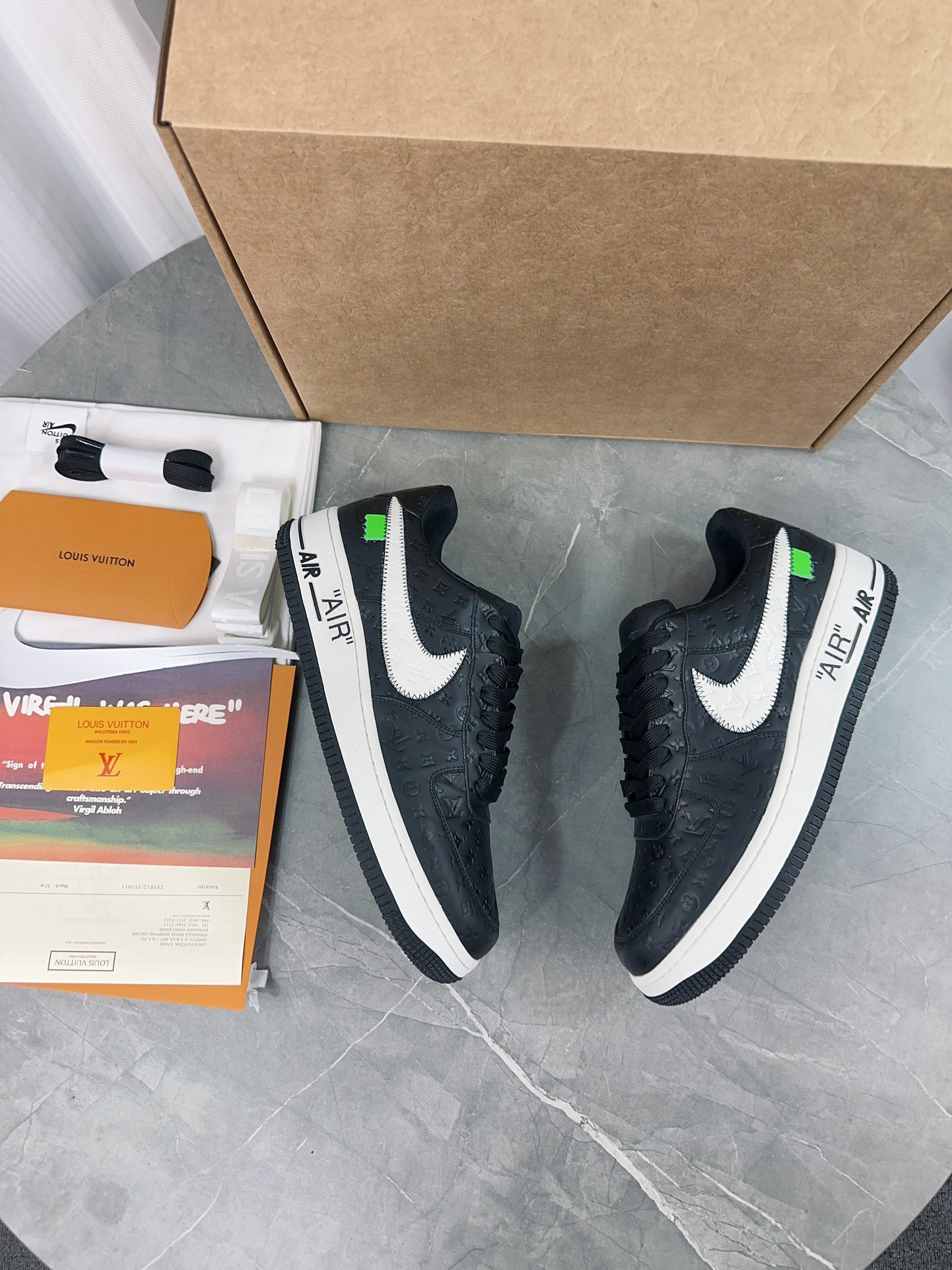Louis Vuitton & Nike Air Force 1 Low By Virgil Abloh - Black