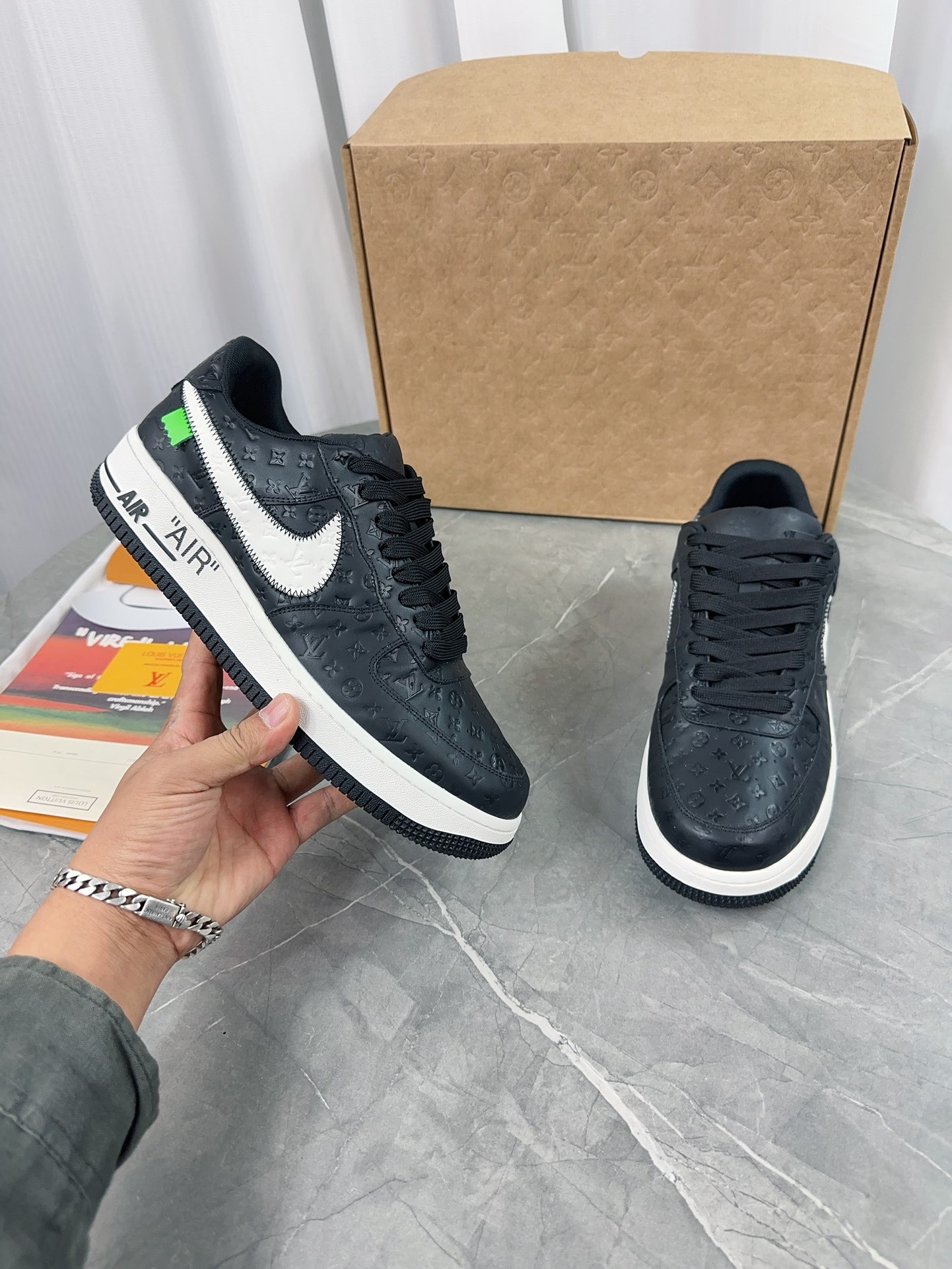 Louis Vuitton & Nike Air Force 1 Low By Virgil Abloh - Black