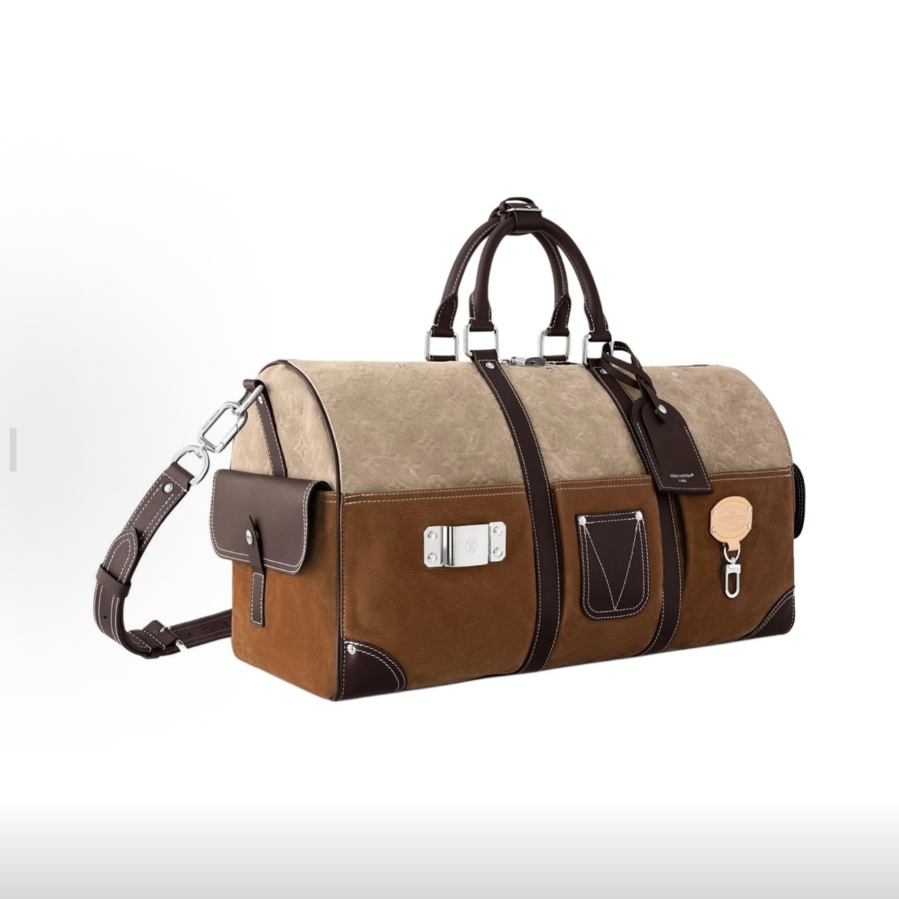 LOUIS VUITTON - LV WorkwearxNigo keepall 50L Suede Leather Duffel Bag brown