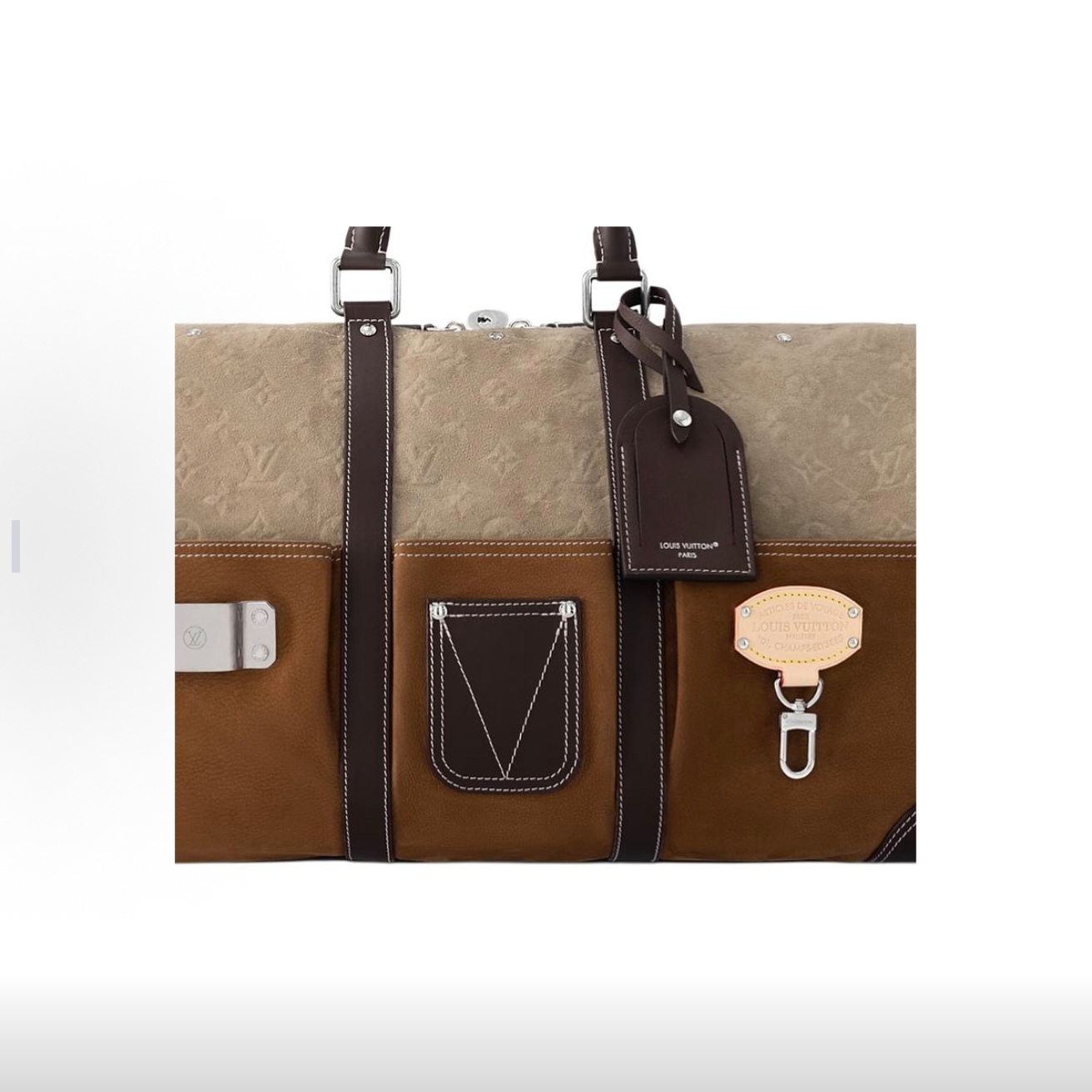 LOUIS VUITTON - LV WorkwearxNigo keepall 50L Suede Leather Duffel Bag brown