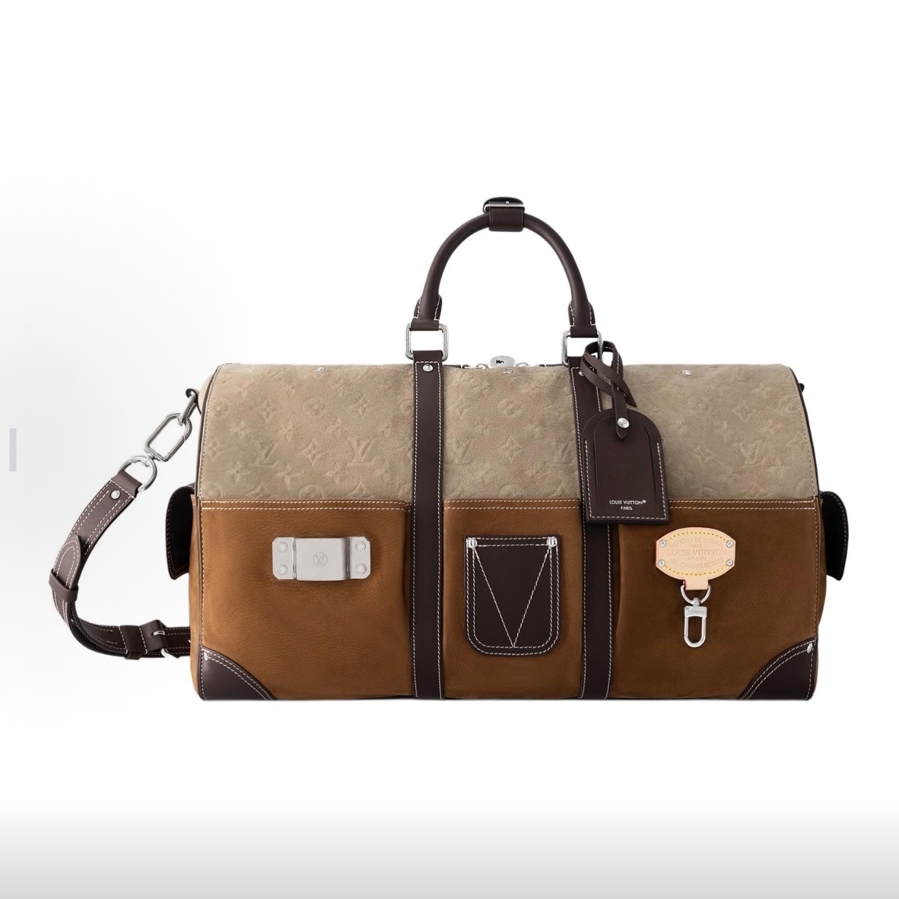 LOUIS VUITTON - LV WorkwearxNigo keepall 50L Suede Leather Duffel Bag brown