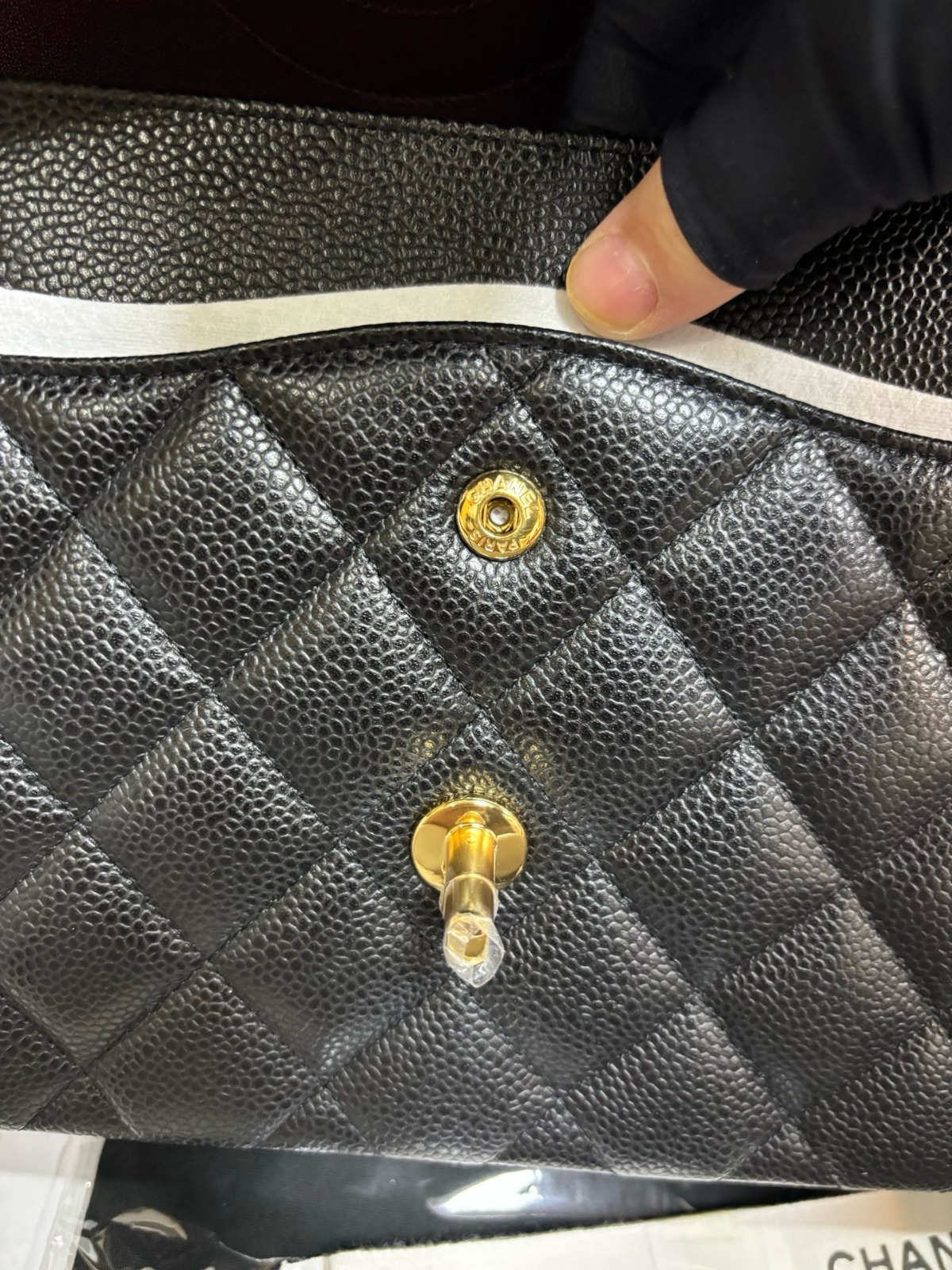 Chanel - CF 30cm Caviar Leather Bag – Black & Gold, Premium Channel Version