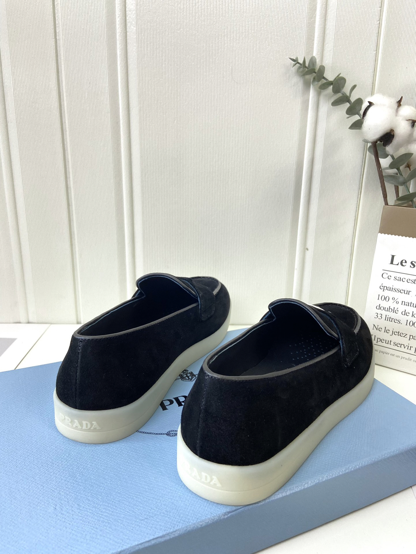 Prada - Triangle-Logo Suede Loafers