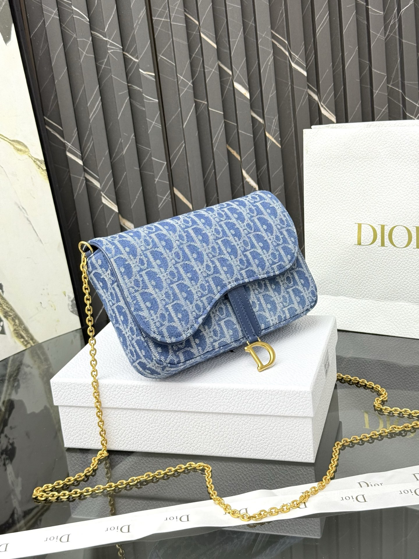 Dior - Denim Dior Oblique  Shoulder Bag