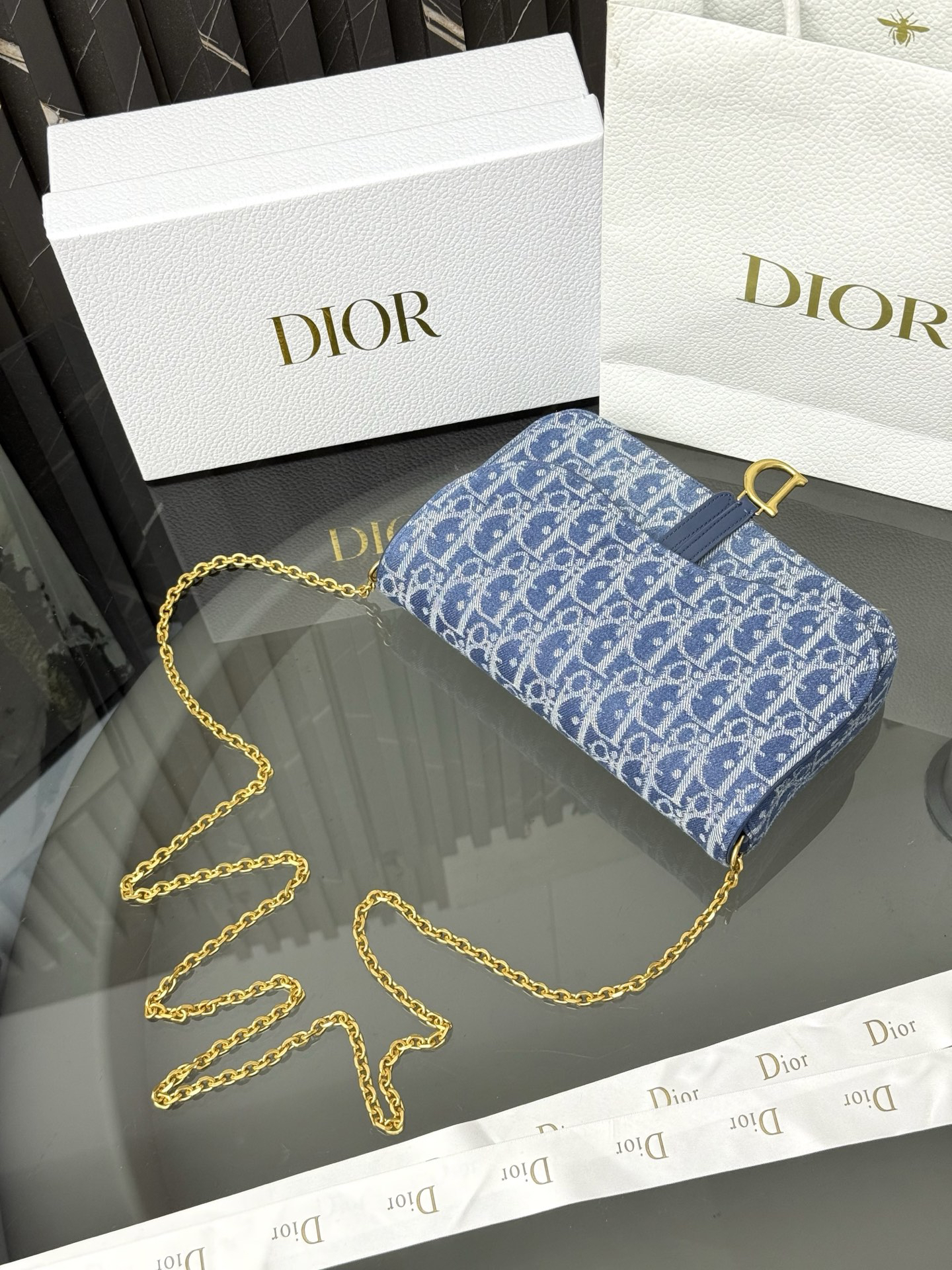 Dior - Denim Dior Oblique  Shoulder Bag