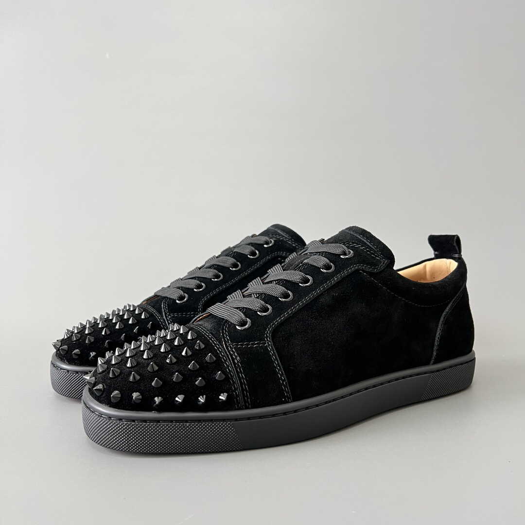 CL Louis Junior Spikes Studded Comfortable Low-Top Stylish Sneakers in Black