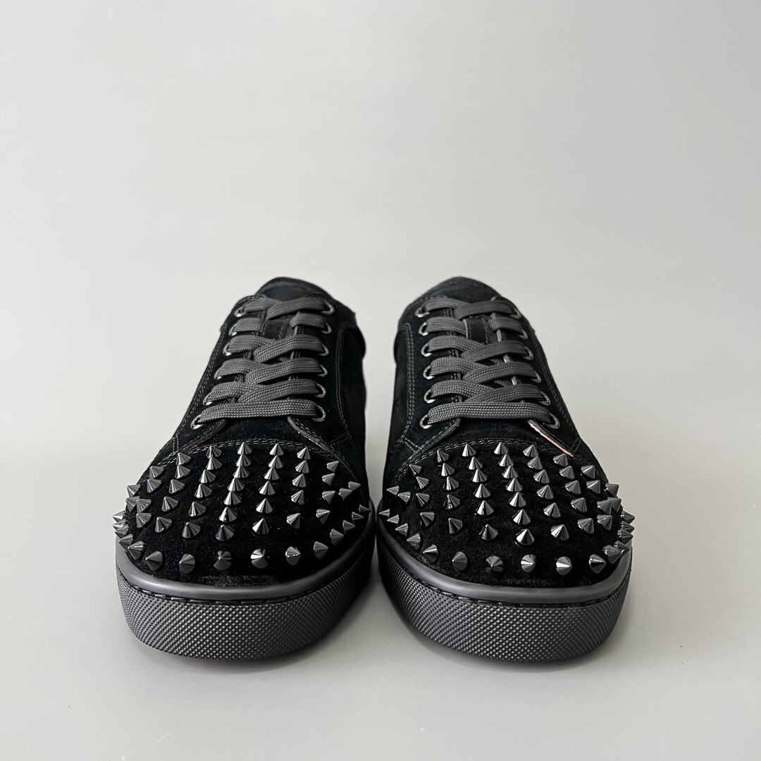 CL Louis Junior Spikes Studded Comfortable Low-Top Stylish Sneakers in Black